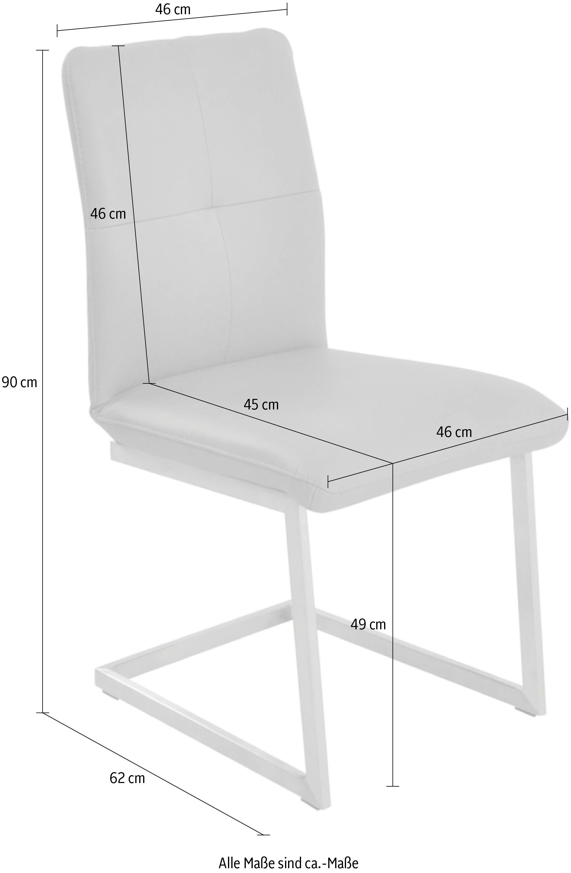 K+W Komfort & Wohnen mit Freischwinger und Rücken 6511, am praktischem Freischwinger Hochkantrohr Metallgriff