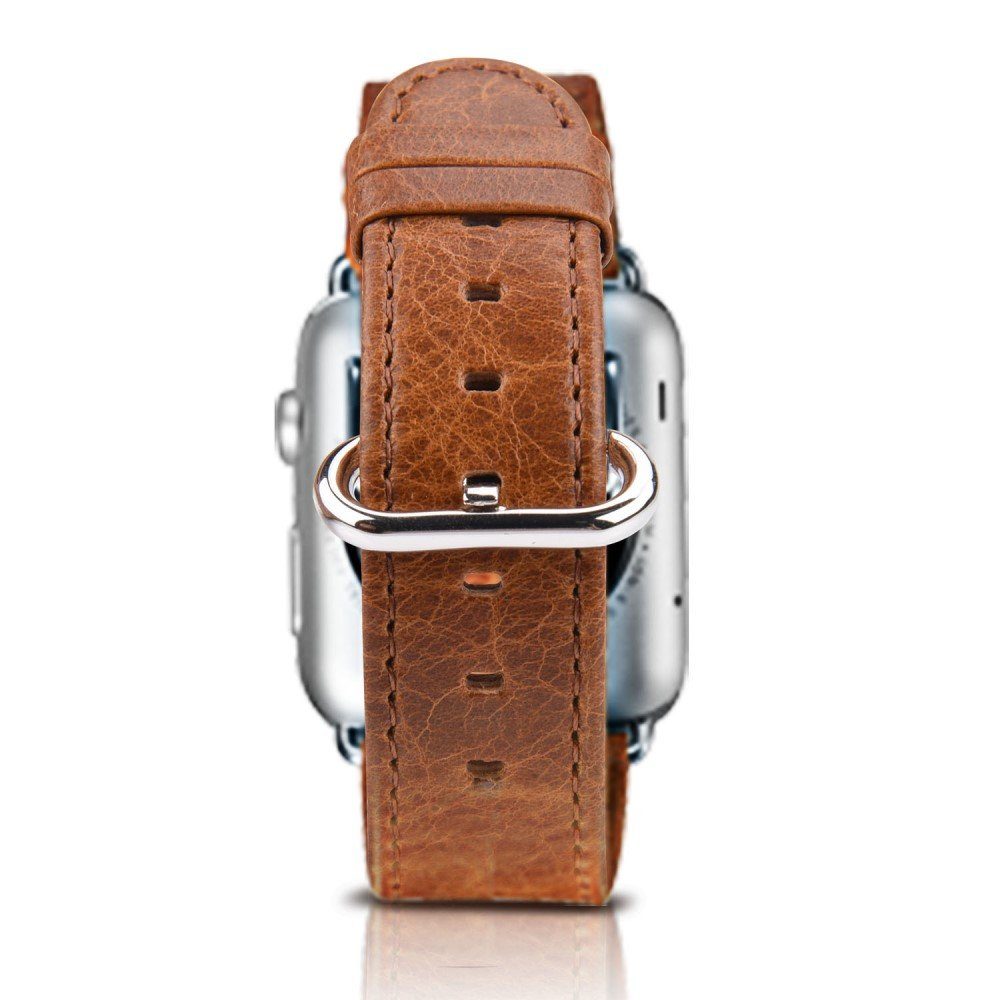 Große Größen Uhrenarmbänder CoverKingz Smartwatch-Armband Leder Armband für Apple Watch 45/44/42mm Band Series 7/6/SE/5/4/3 Hell