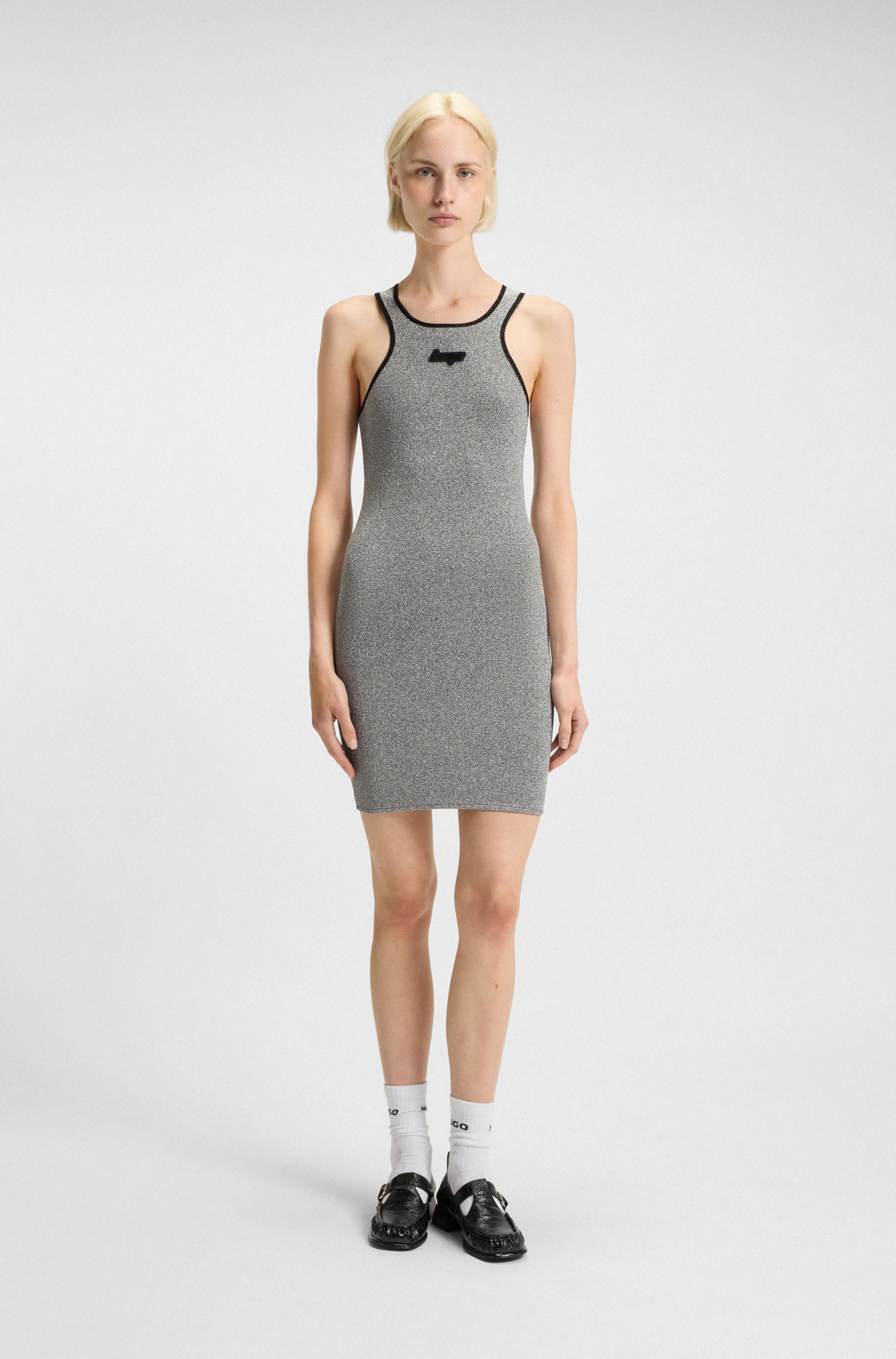 HUGO Blue Jerseykleid Niamh schimmernd, Slim Fit