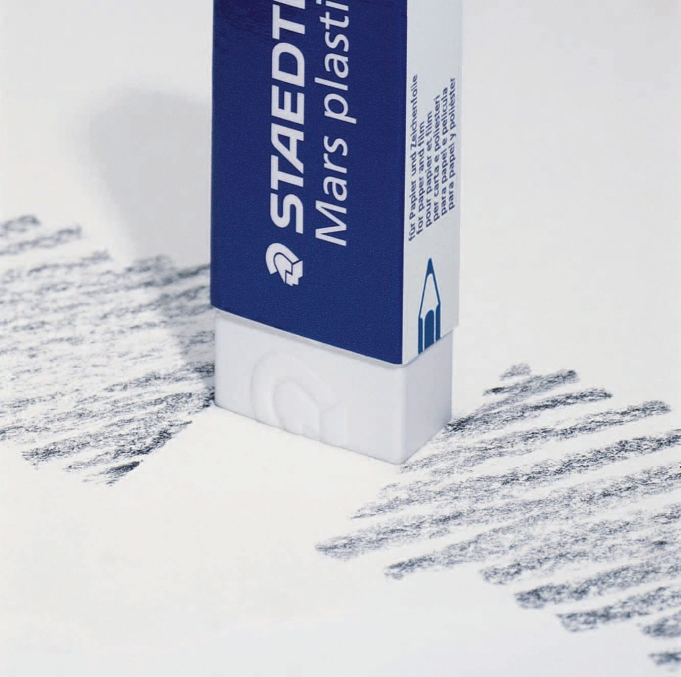 STAEDTLER Radiergummi Radierer Mars plastic PVC 49x19x13mm weiß Packung mit 30 Stück
