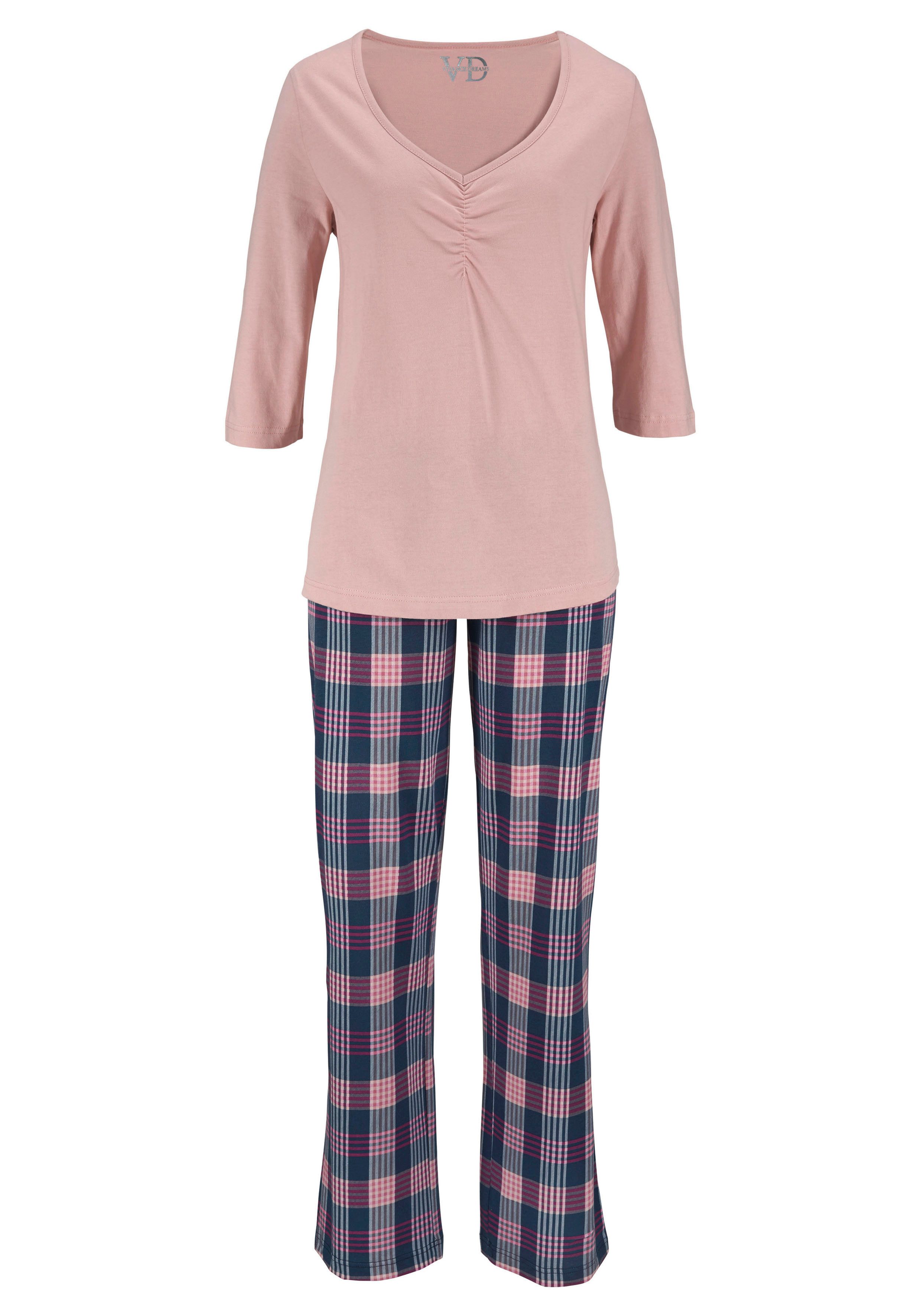 Vivance Dreams Pyjama (2 tlg) mit Karo Muster günstig online kaufen