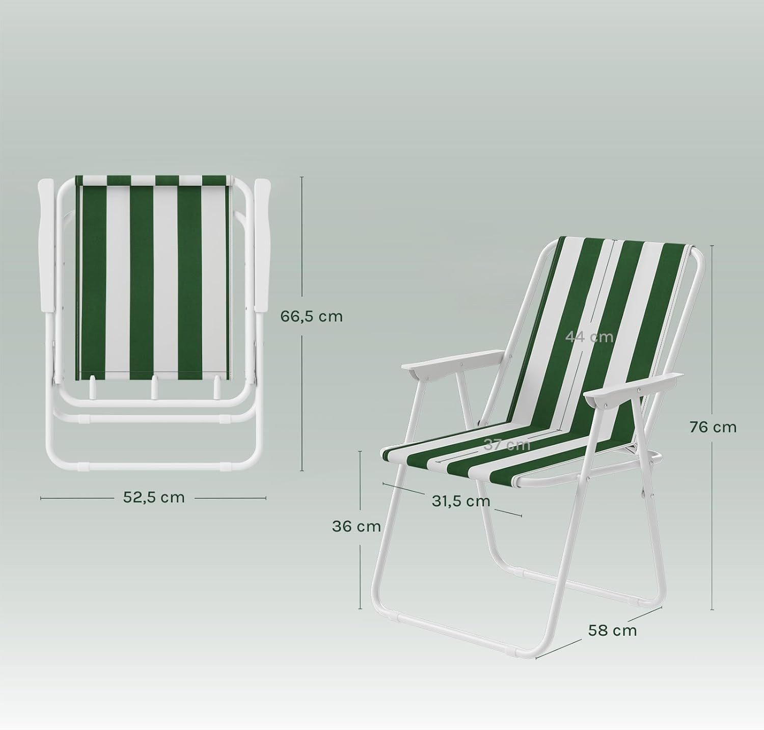Woltu Campingstuhl (2 St), Angelstuhl Ultraleichter, mit Armlehnen, klappbar