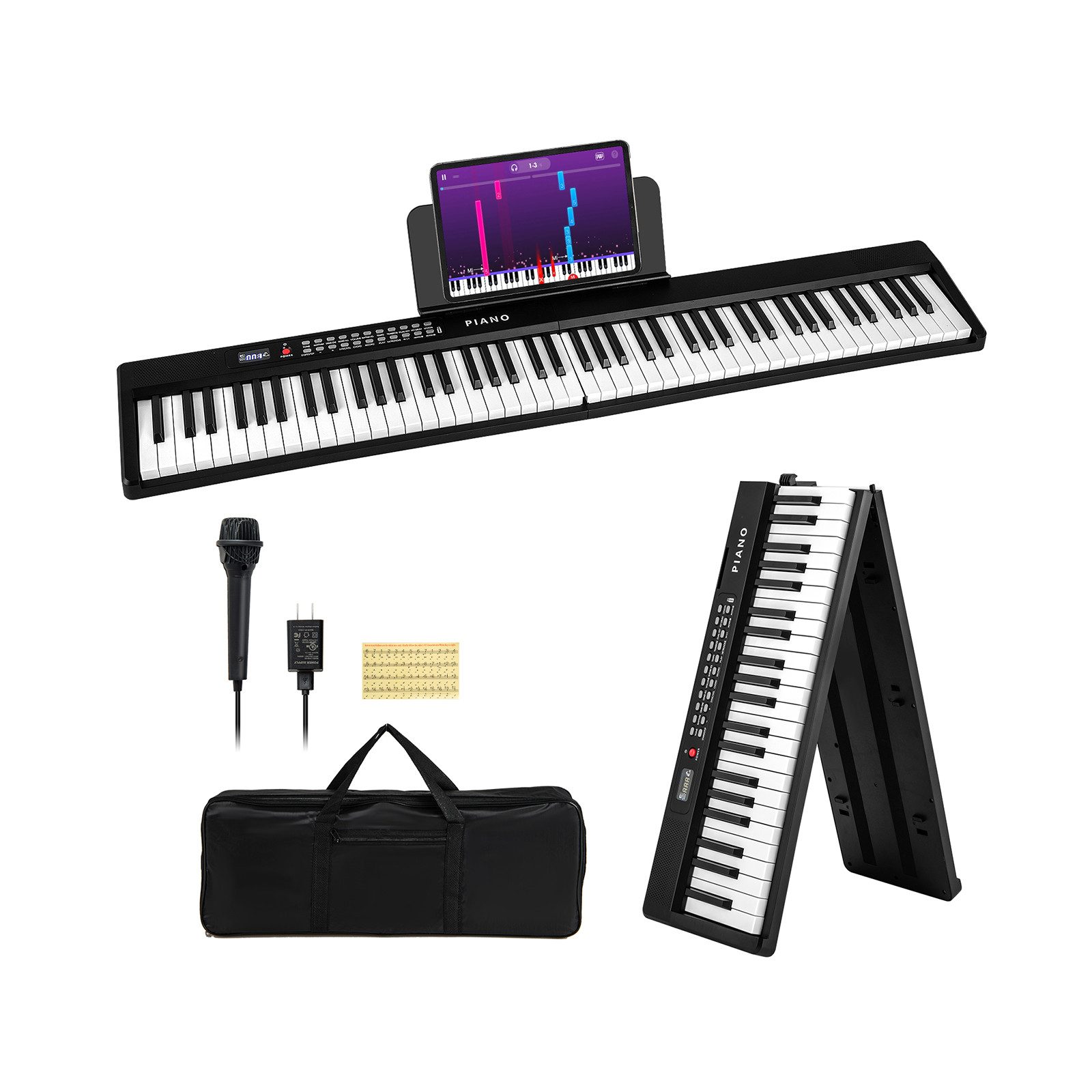 COSTWAY Home-Keyboard (1-St), Keyboard, Digitalpiano, 88 Tasten, klappbar, Bluetooth MIDI