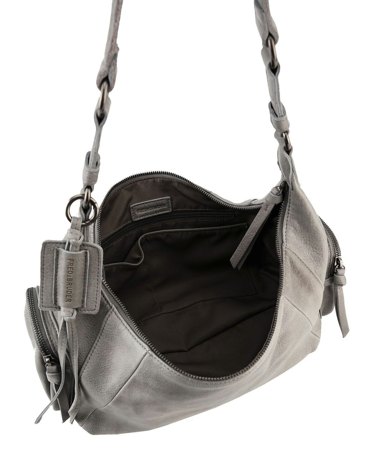 FREDsBRUDER Schultertasche Shoulderbag, aus echtem Rindsleder