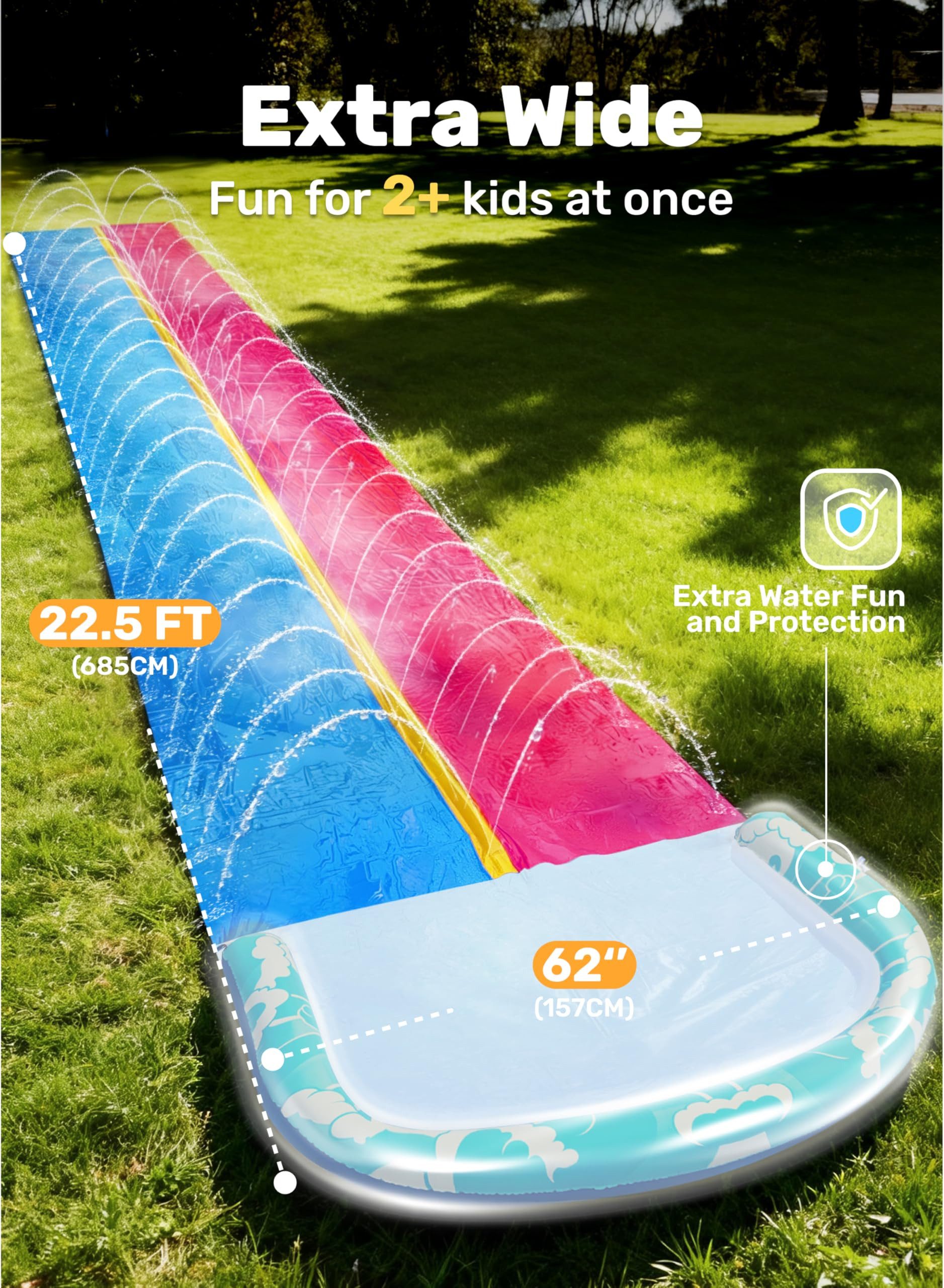 JOYIN Wasserrutsche JOYIN 685.8cm Wasserrutsche & 2 Boards, lang, schwer, für Kinder