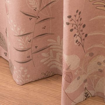 Vorhang Vorhang Soft Calming Leaves rosa 245cm oder Wunsch von SCHÖNER LEBEN., SCHÖNER LEBEN., Smokband (1 St), blickdicht, Baumwolle, handmade, made in Germany, pflegeleicht, vorgewaschen