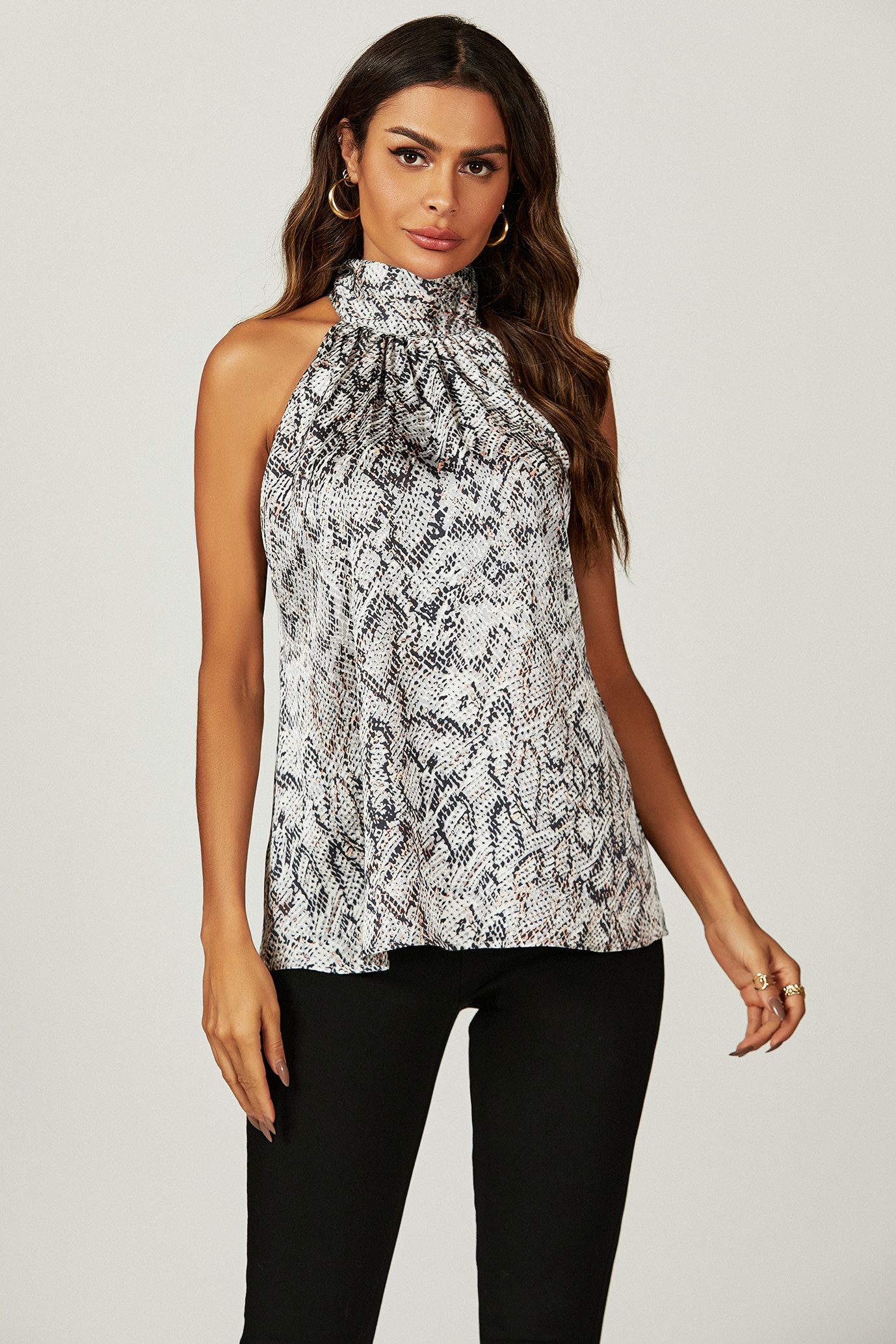 FS Collection Neckholdertop Neckholder-Top mit Bindeband hinten und Blumenm günstig online kaufen