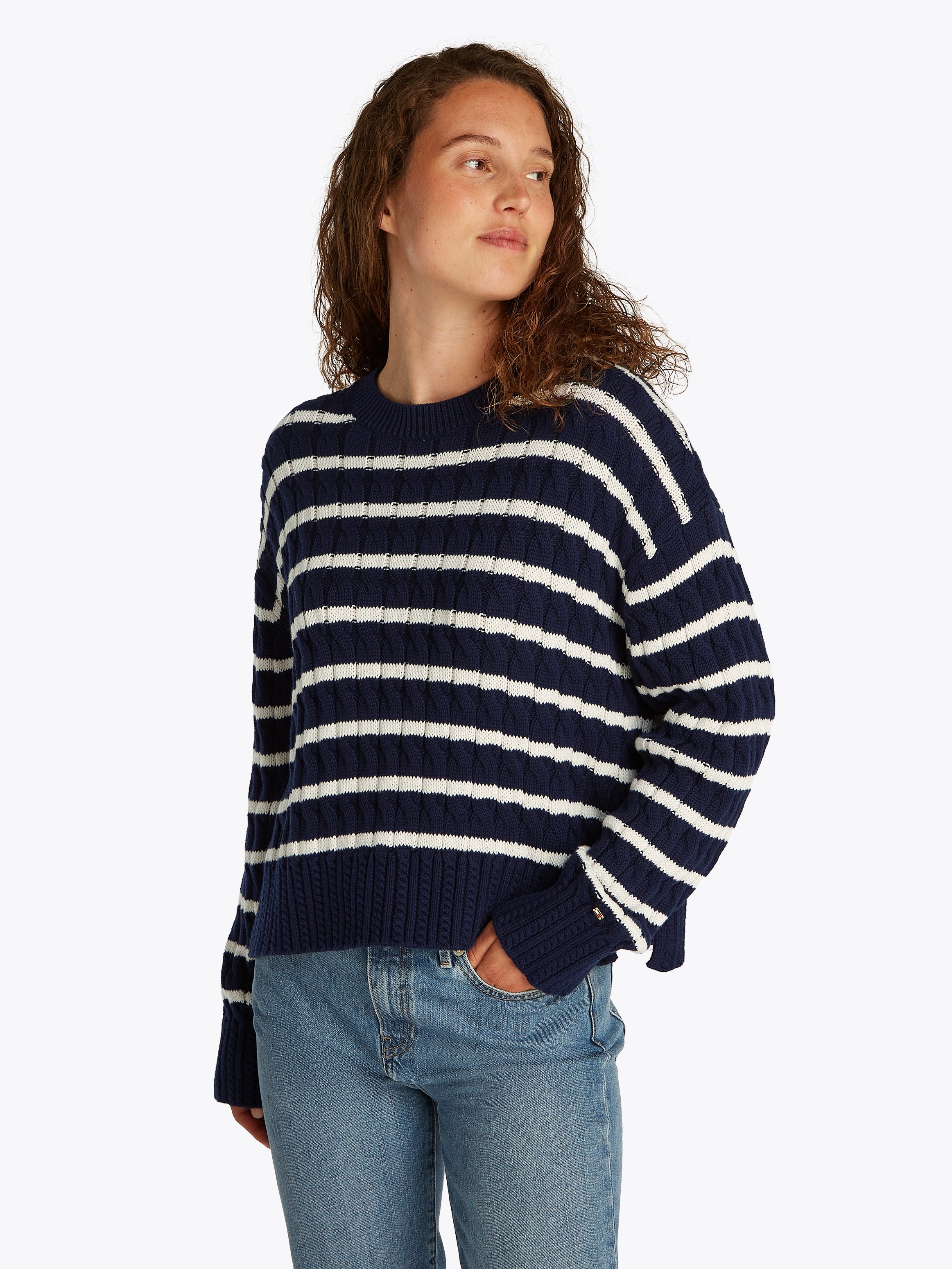 Tommy Hilfiger Rundhalspullover SOFT CO CABLE günstig online kaufen