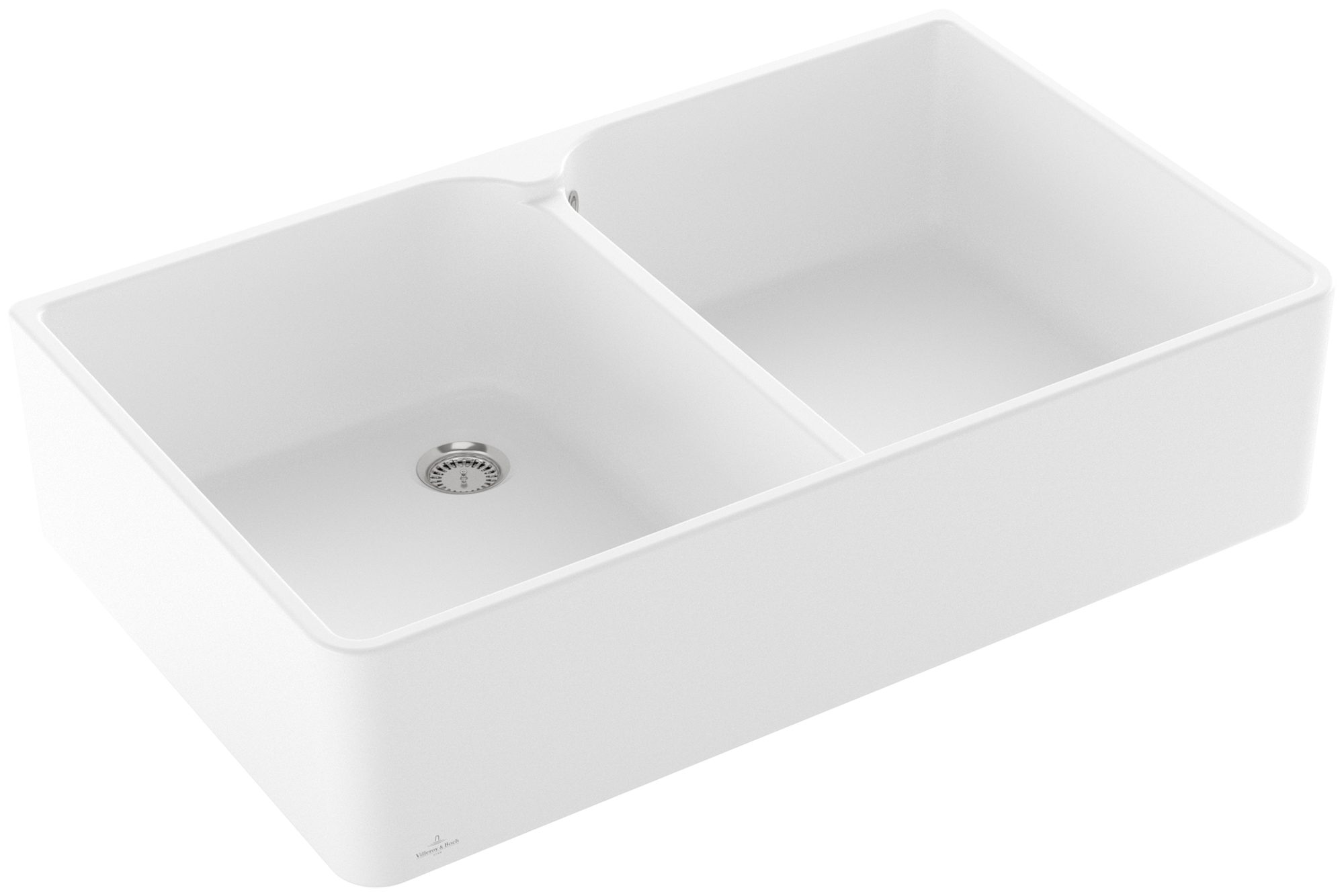 Villeroy & Boch Einbauspüle Keramikspüle 639001RW, Spülstein Doppelbecken 90 X