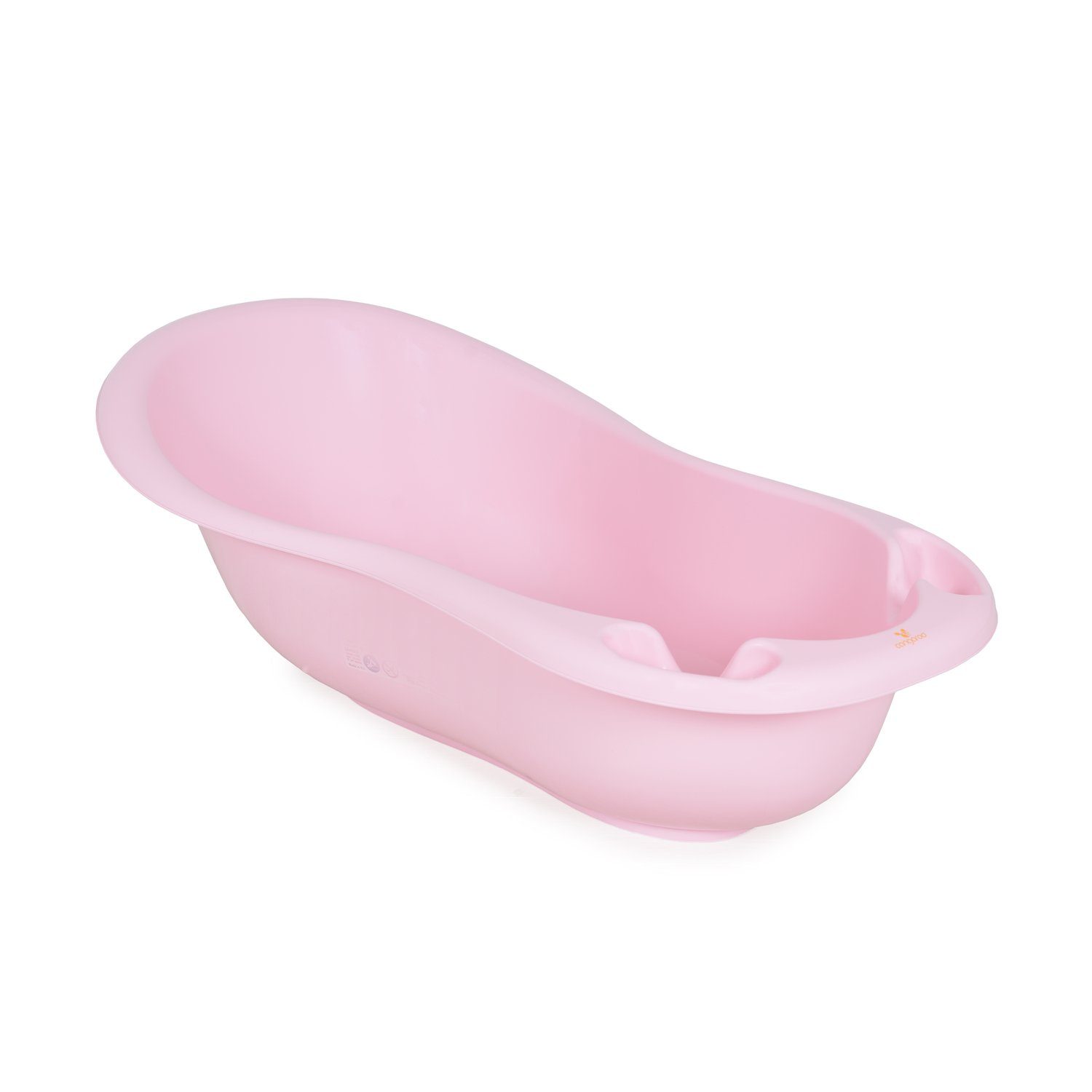 Wasserablauf cm, Ablagemöglichkeit 100 Babybadewanne Basic rosa Baby Cangaroo rutschfest, Badewanne