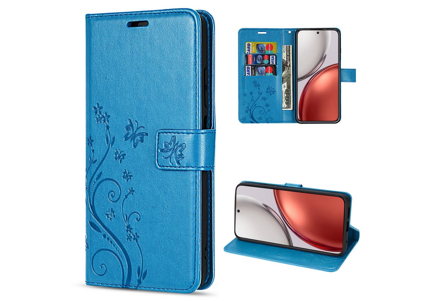 betterfon Handyhülle für Honor Magic 8 Lite Hülle Klapphülle Wallet Case Flip Cover Tasche, Klapptasche mit Magnetverschluss 3 Kartenfächer & Standfunktion
