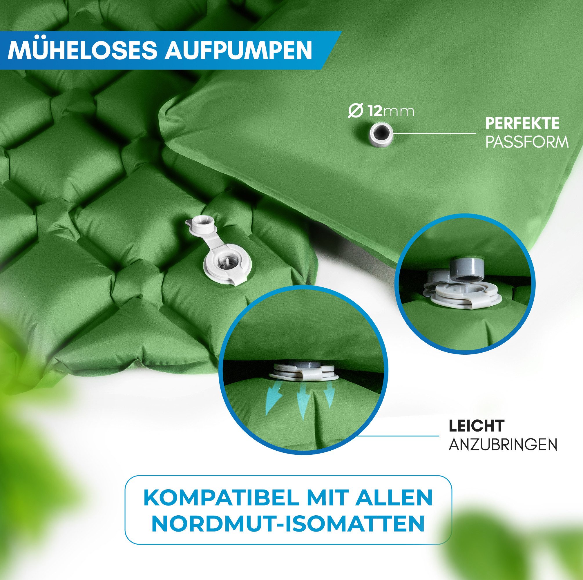 Nordmut Isomatte Pumpsack für Isomatten [12 mm Düsengröße]