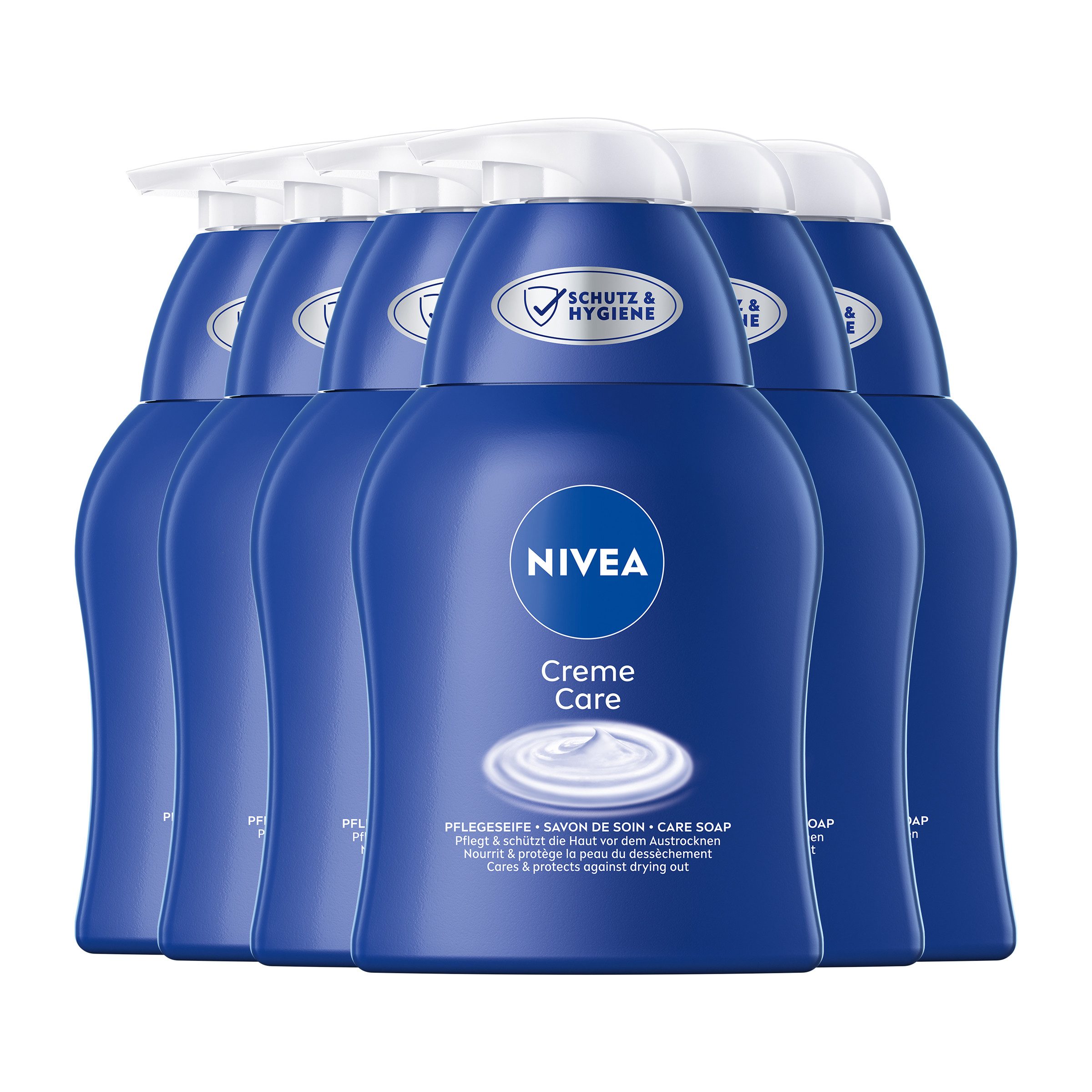 Flüssigseife Creme Care Pflegeseife mild Duft der NIVEA Creme 6 x 250ml