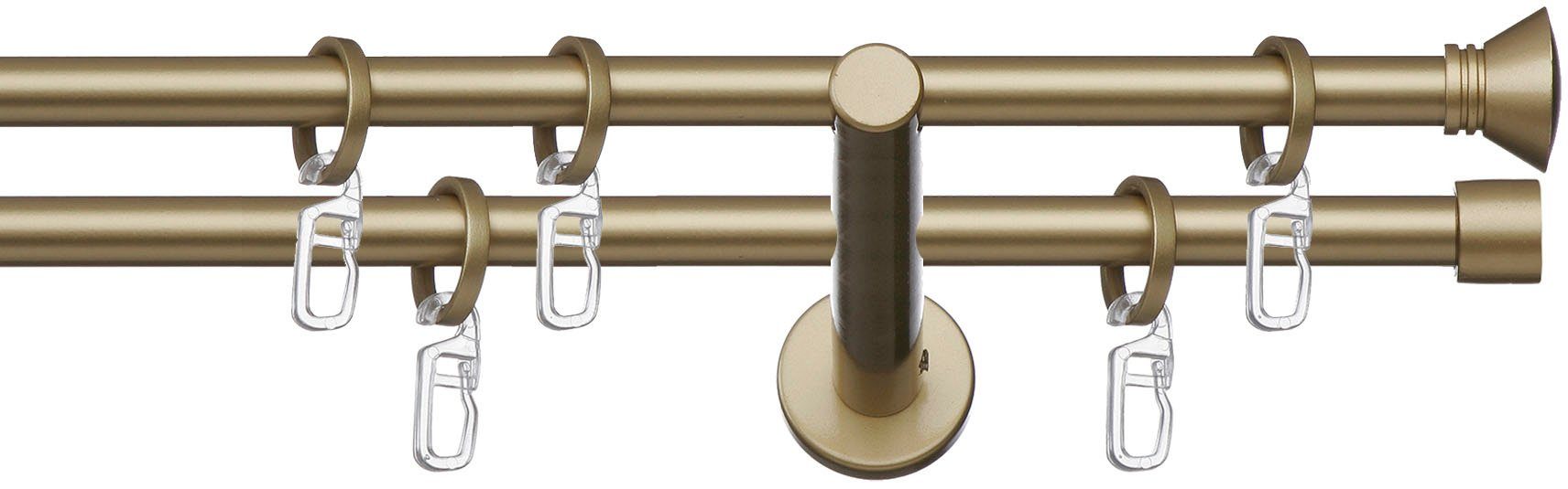 indeko Gardinenstange "Ibiza" Ø 12 mm 2 läufig-läufig Fixmaß Komplett-Set i günstig online kaufen