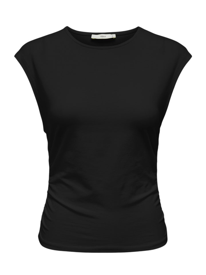 ONLY Kurzarmbluse BLOK 2026 schwarz,Casual,Bio-Baumwolle,Unifarben,Rundhals,Ärmellos,Regular Fit