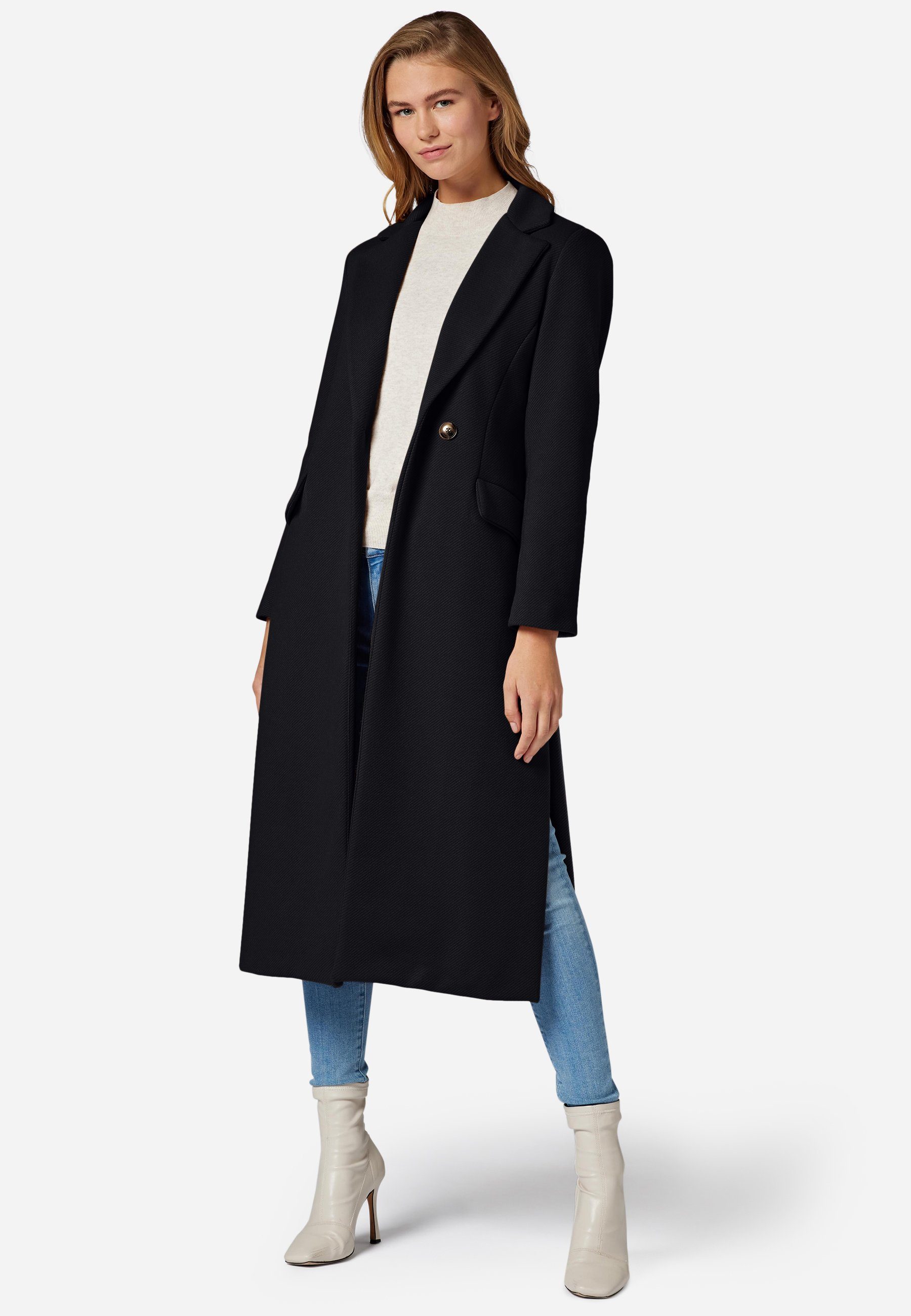 RICANO Langmantel Grazia Damenmantel mit seitlichem Schlitz und zwei Patten günstig online kaufen