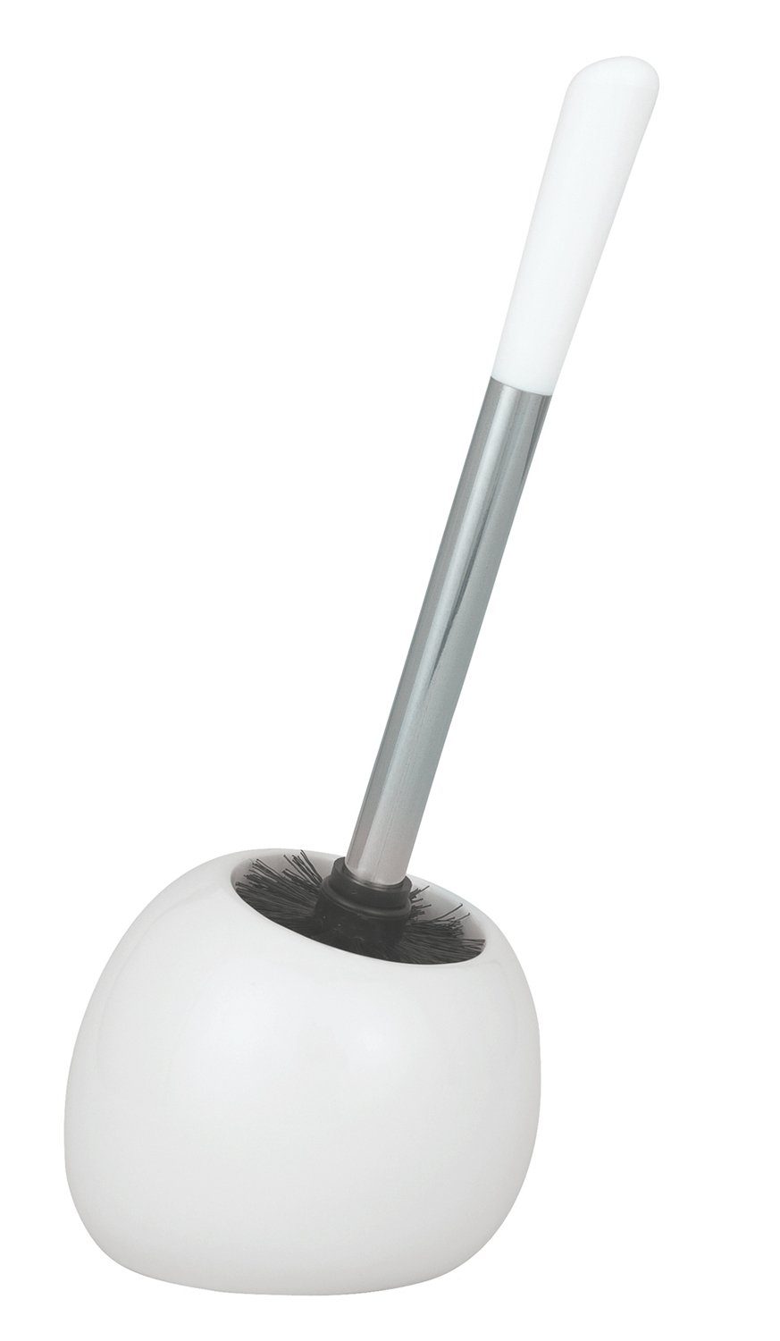 WENKO WC-Garnitur POLARIS, Weiß, H 34,5 cm, Keramik, Bürste mit austauschbarem Kopf