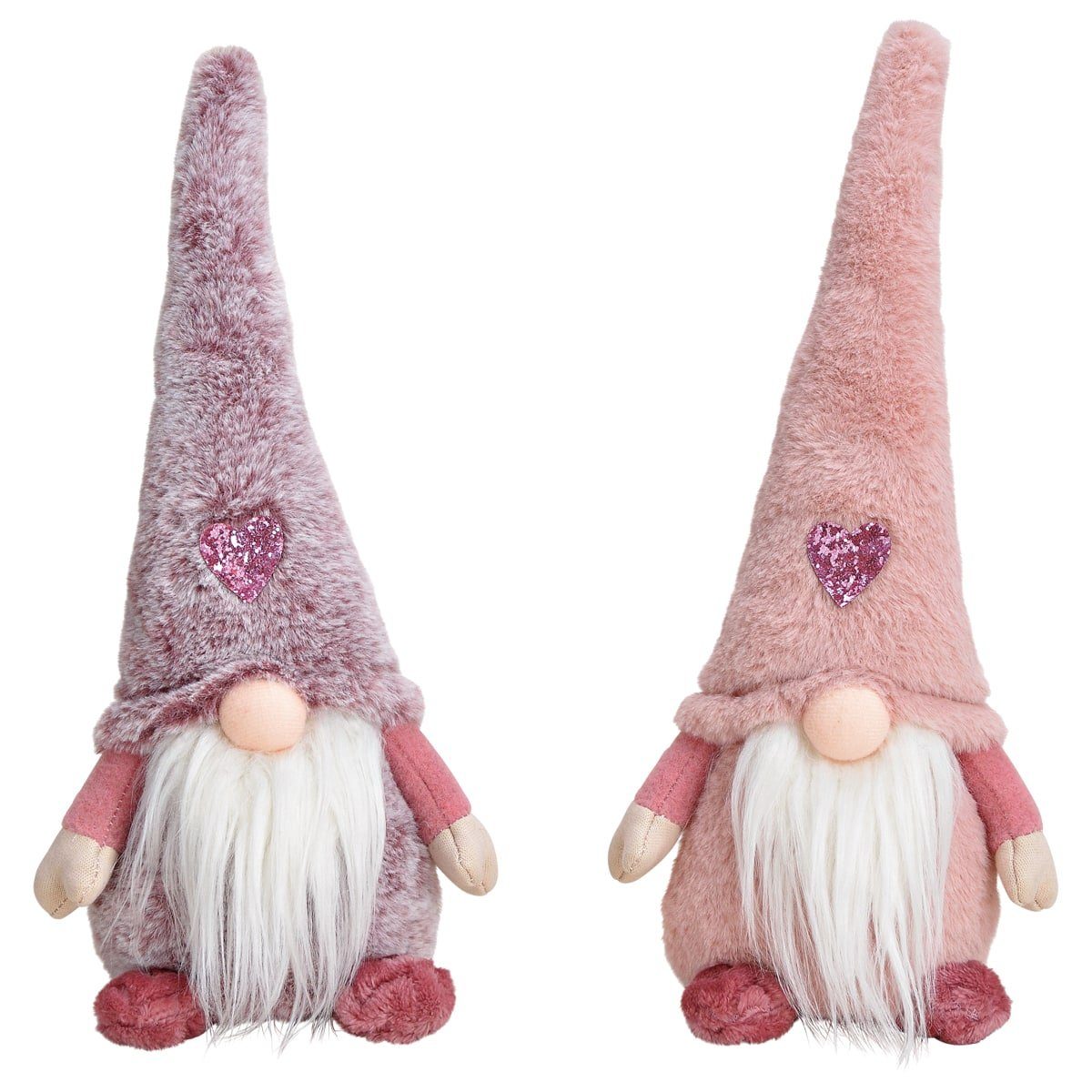 matches21 HOME & HOBBY Dekofigur Weihnachtswichtel Фигурки Set Weihnachtsmann rosa Deko 33 cm (2 St)