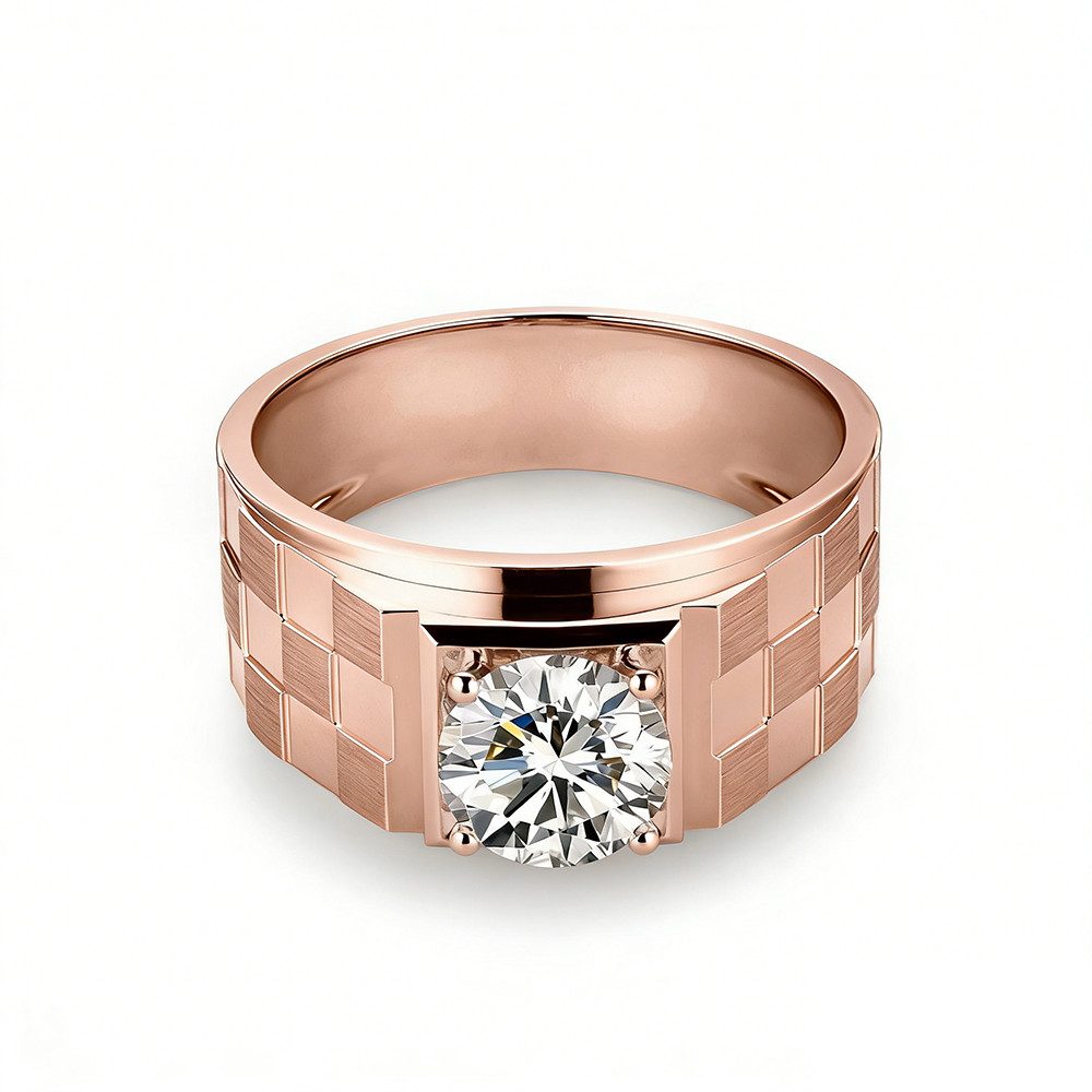 Sternvoll Goldring Herrenring Solitär 1.35ct Labordiamant 750er Gold, IGI-zertifiziert, Handgefertigt, Solitär, 18K Massivgold