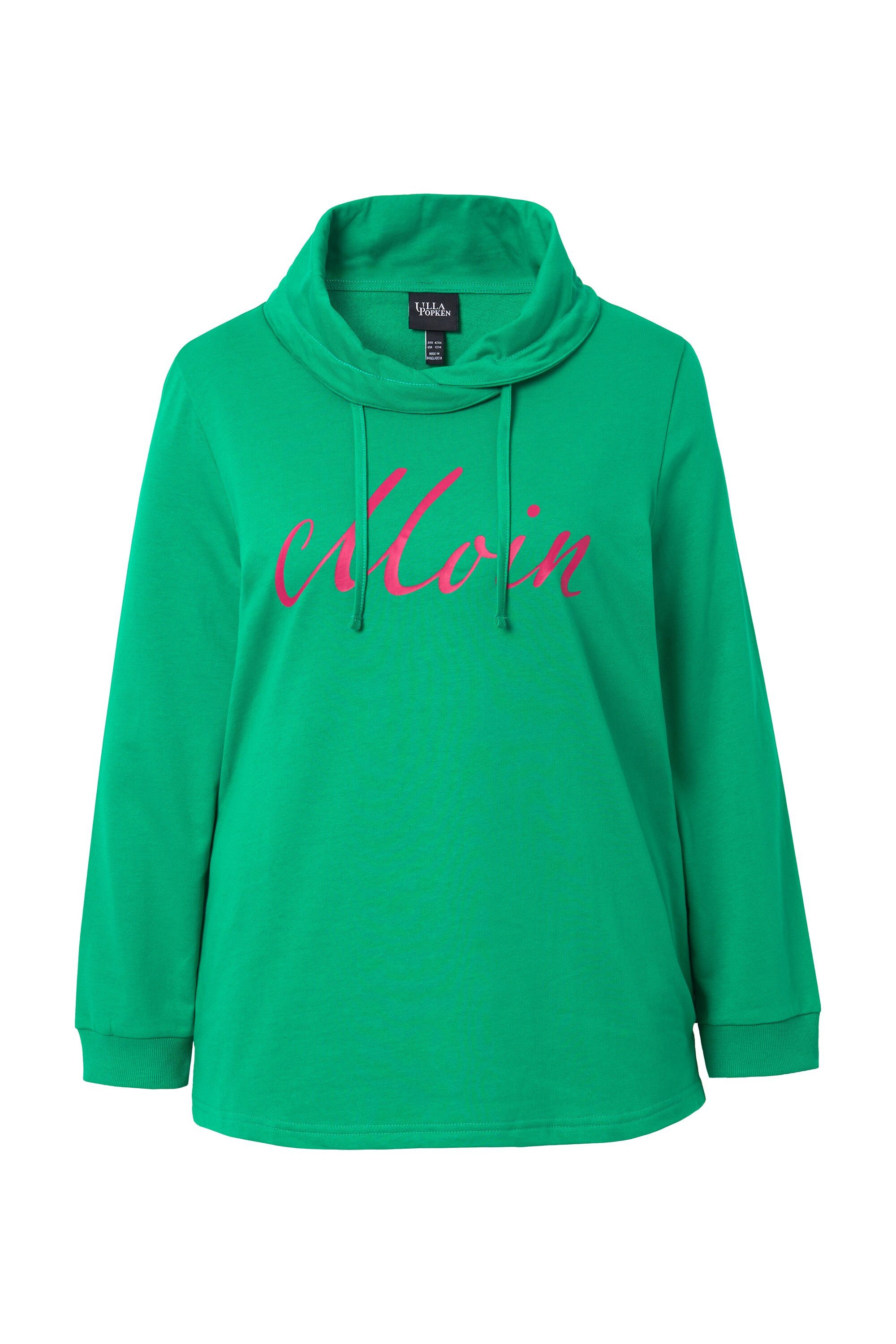 Ulla Popken Sweatshirt Sweatshirt Moin Stehkragen Langarm günstig online kaufen