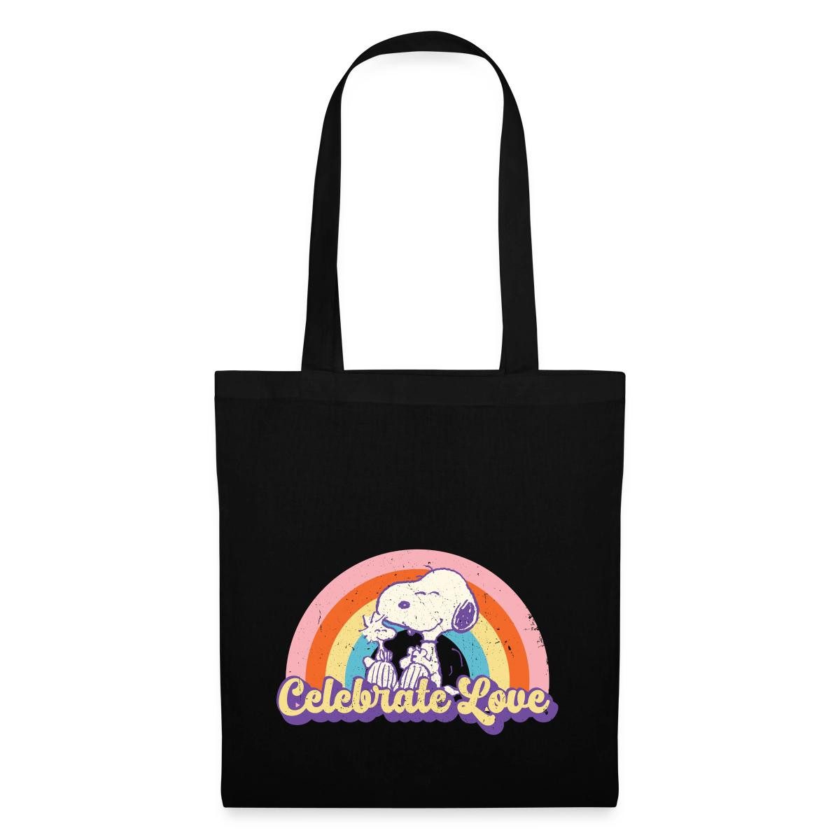 Spreadshirt Henkeltasche Peanuts Celebrate Love Design Mit Snoopy Stoffbeutel (1-tlg)