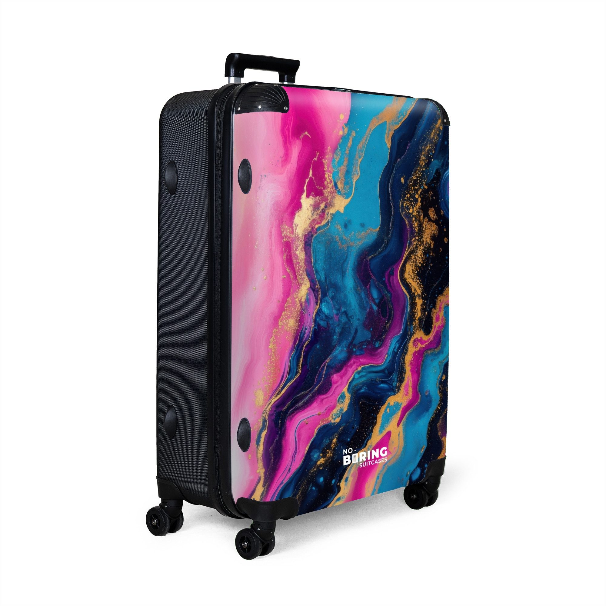 NoBoringSuitcases.com© Hartschalen-Trolley Fließendes Rosa und Blau günstig online kaufen
