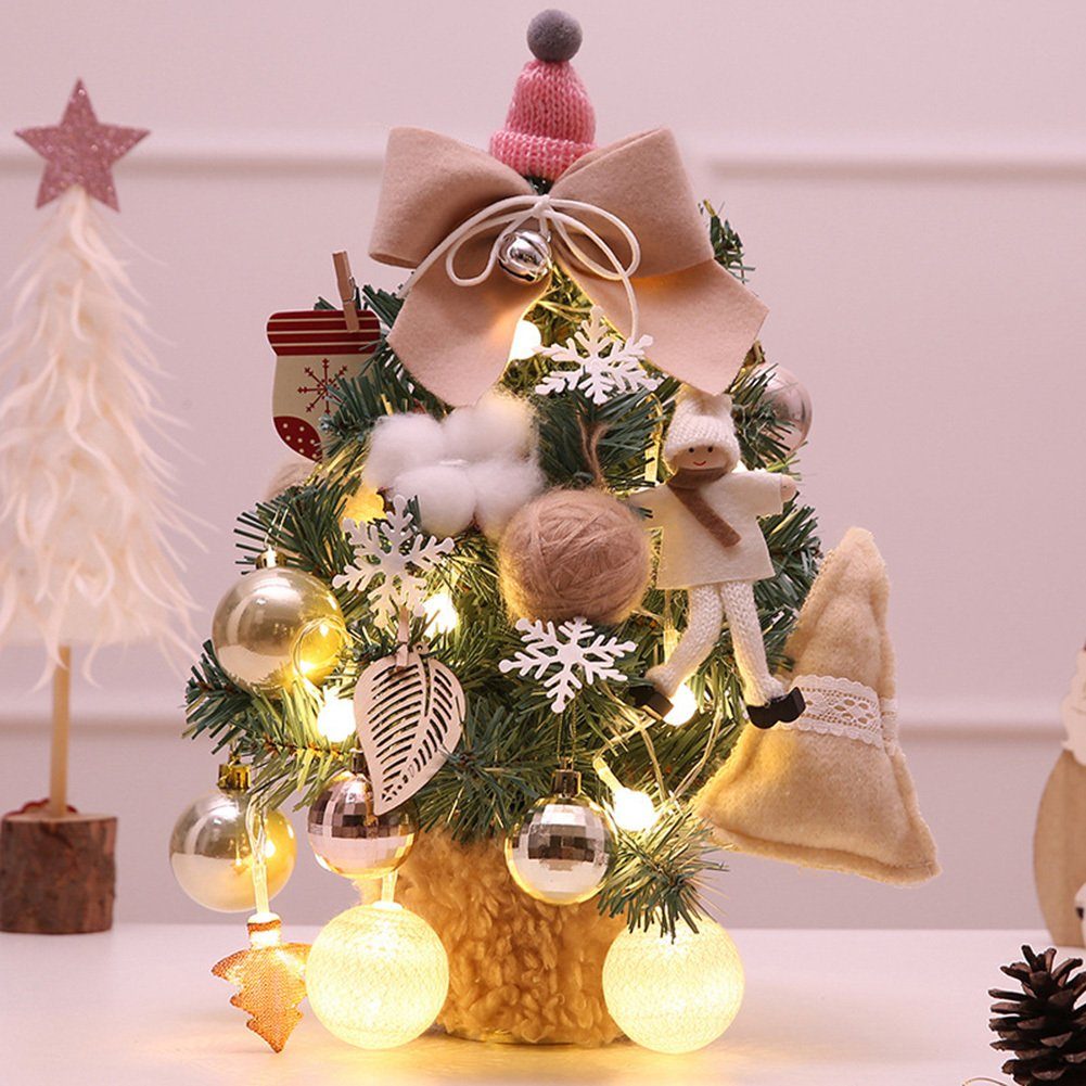 Weihnachtsbaum Künstlicher, Weihnachtsbaum 30 Mit Schöner pink Beflockung, Cm Blusmart Desktop-Weihnachtsbaum Künstlicher