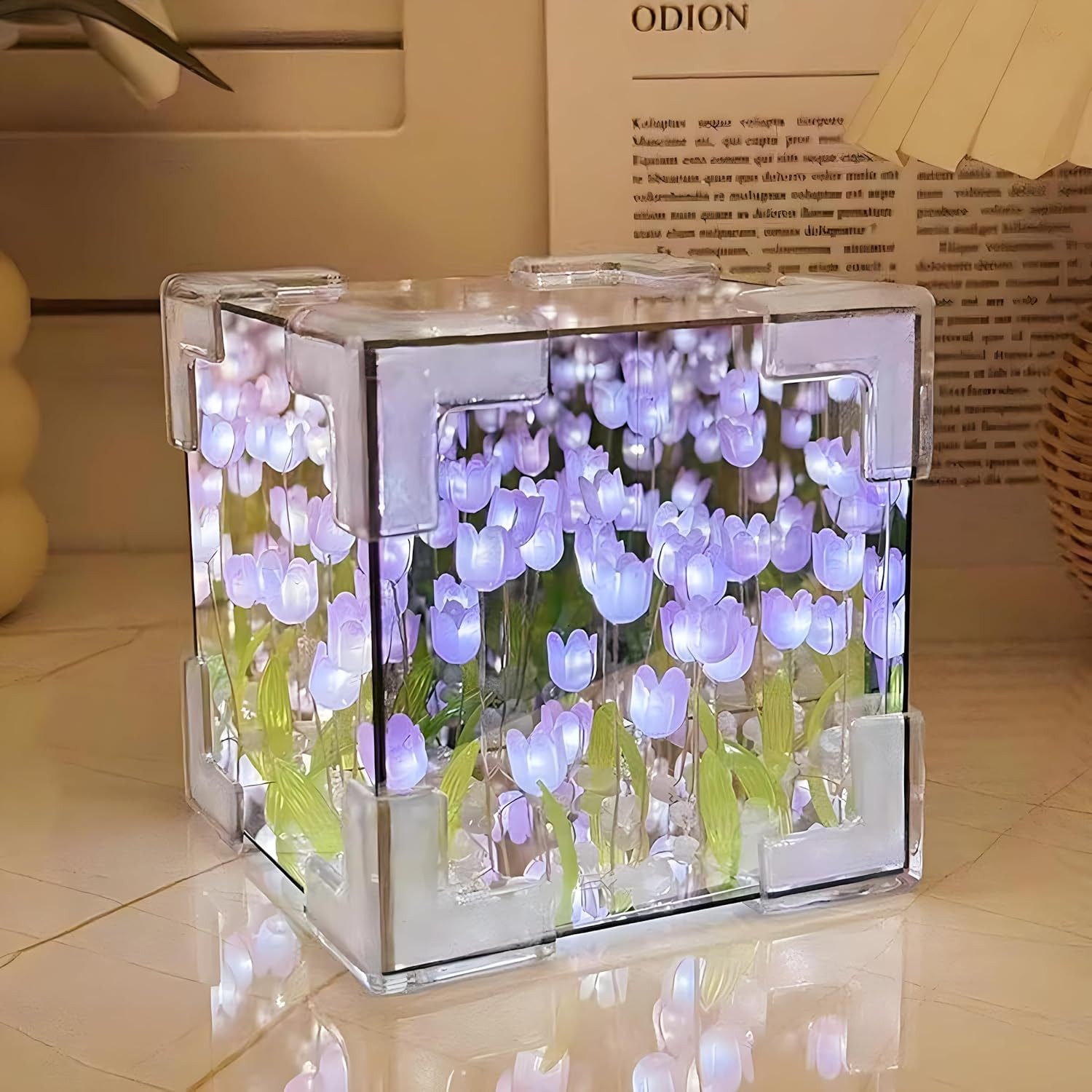 BlingBin LED Nachtlicht DIY Tulpenwürfel Spiegel günstig online kaufen