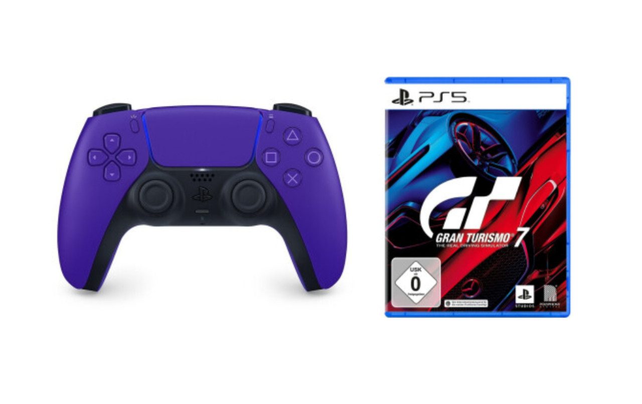 Playstation PS5 Controller Galactic Purple inkl. Gran Turismo 7 PS5 DualSense Wireless-Controller (Spiele-Set, inkl. Gran Turismo 7)