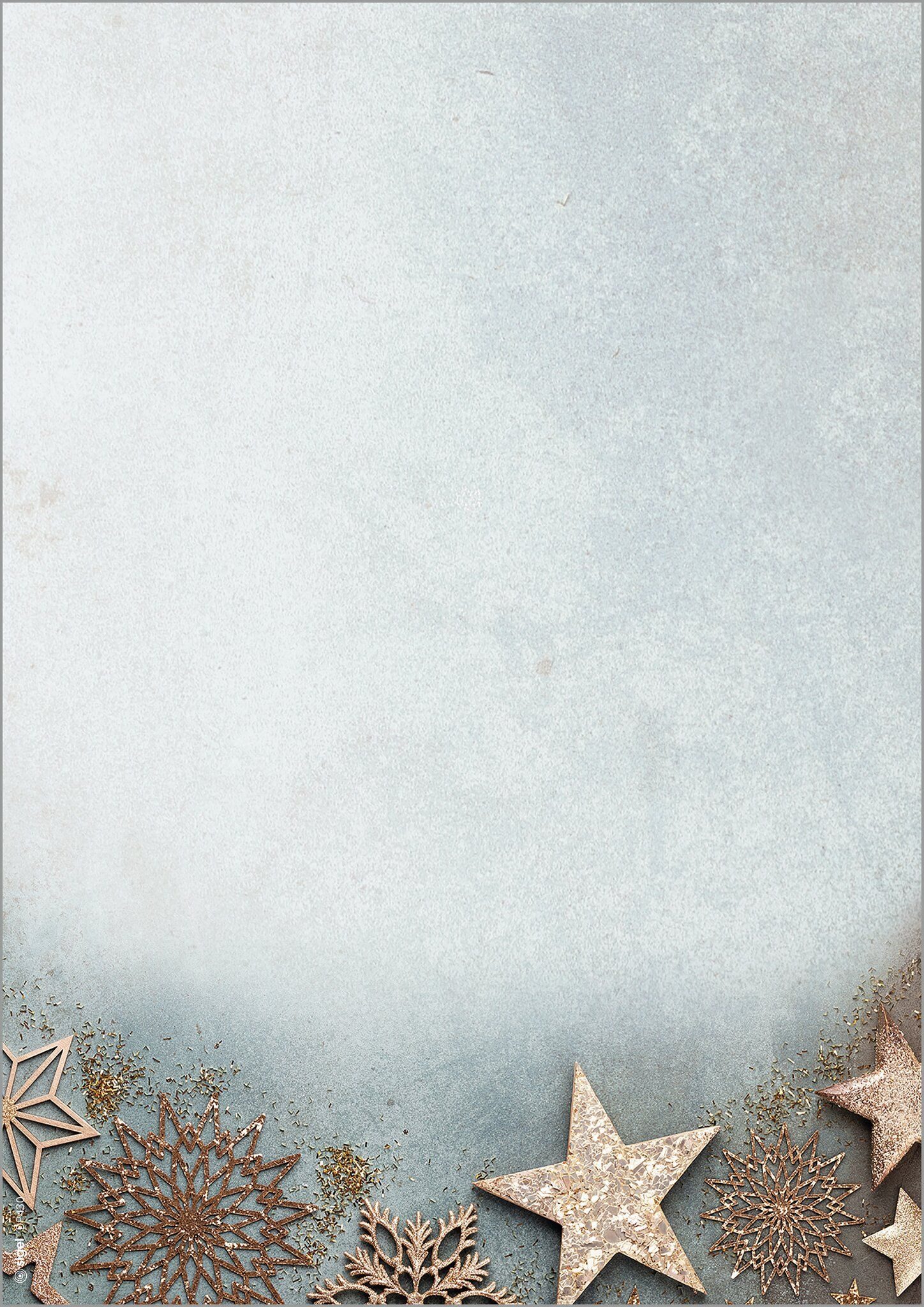 Sigel Motivpapier SIGEL DP430 Weihnachts-Motiv-Papier - Weihnachtssterne - blau/kupfer -