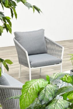 Garden Impressions Gartenlounge-Set Aluminium Rope-Lounge "Fleurie", inklusive wasserabweisender Kissen