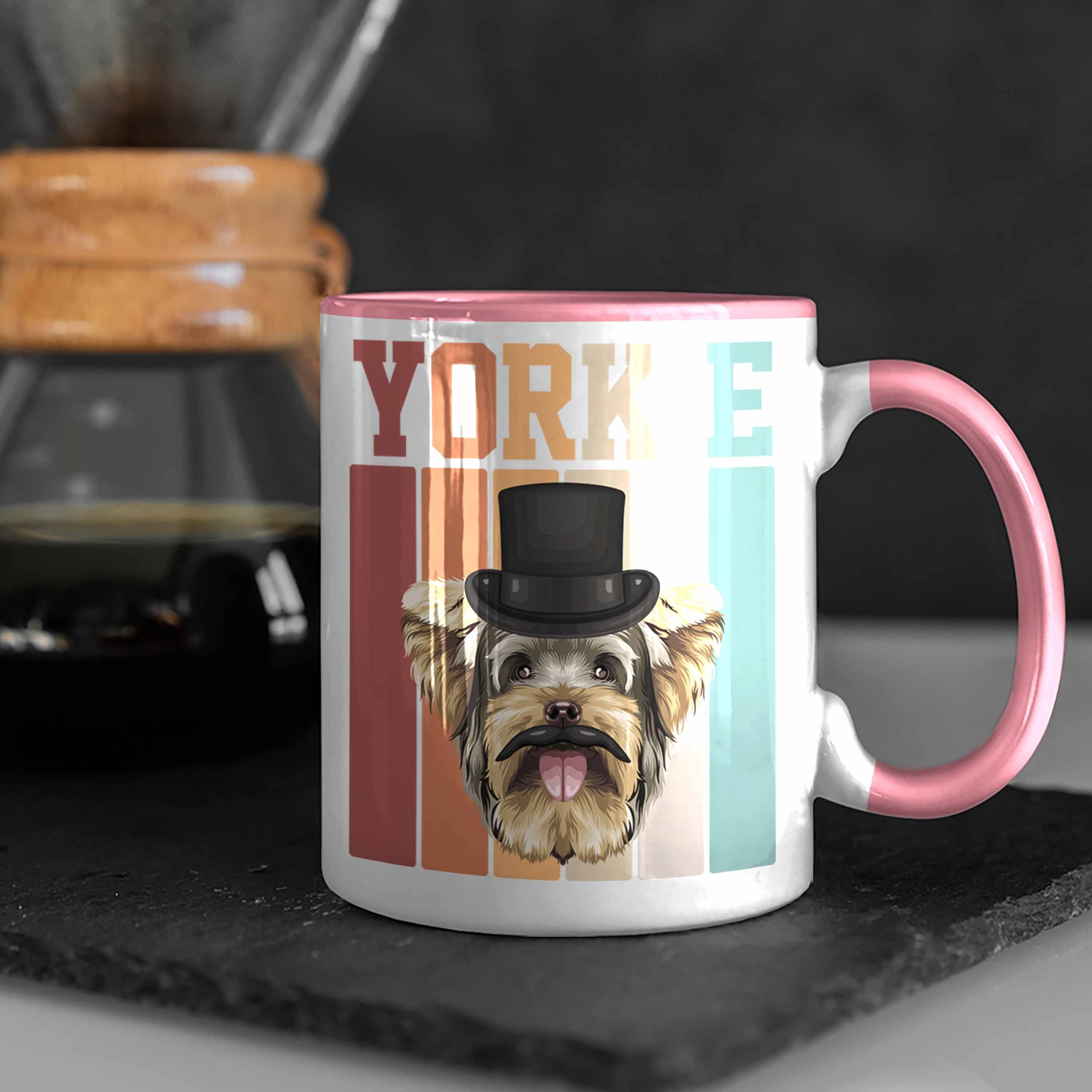 Rosa Retro Geschenkidee Geschenk Besitzer Yorkie Vina Spruch Trendation Tasse Tasse Lustiger