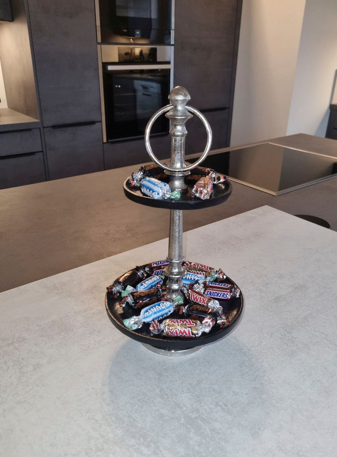 Ambiente Haus Etagere Etagere 2 Stufen Silber und Schwarz, Aluminium, (1-tlg)