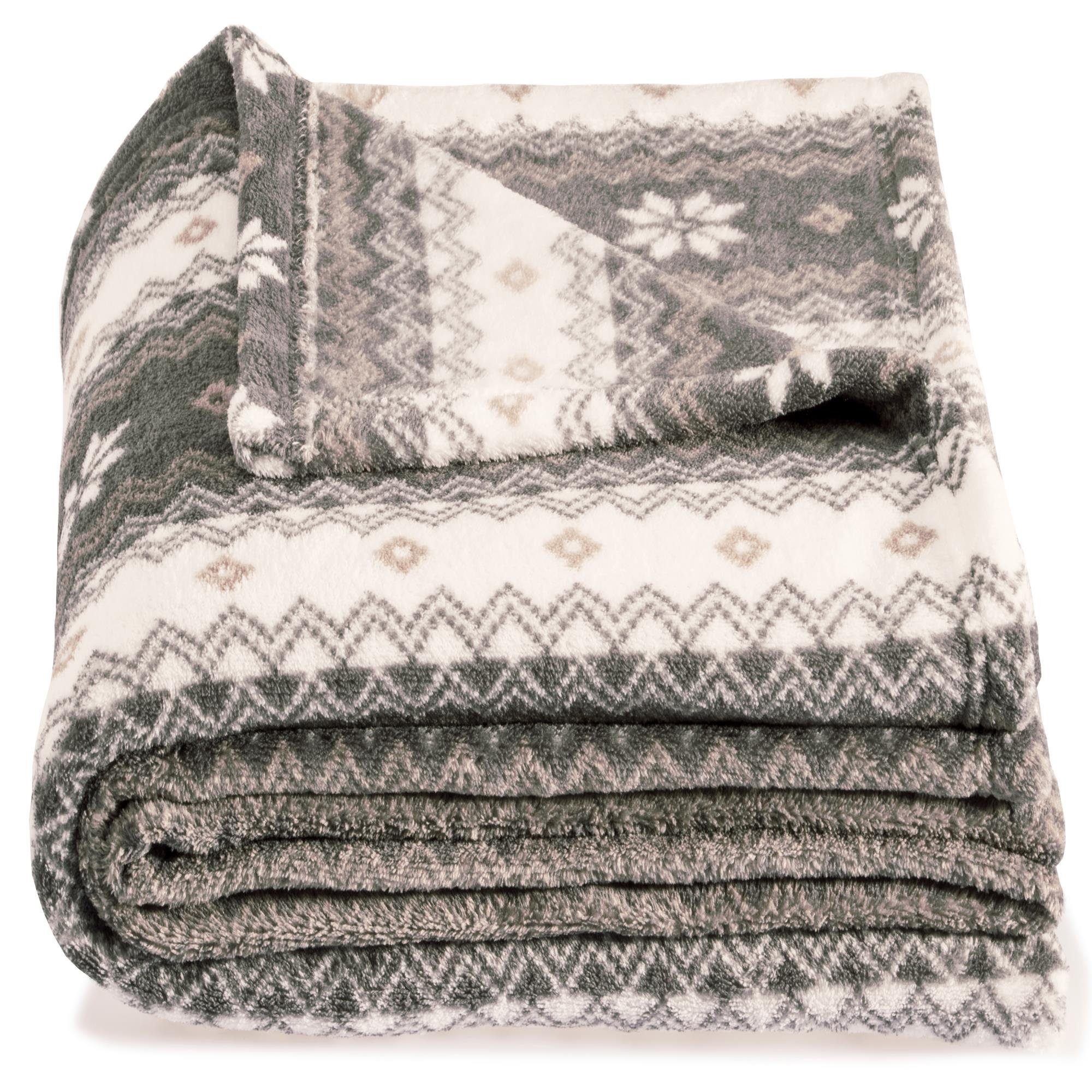 Wohndecke Schneestern Kuscheldecke Fleece Tagesdecke 150x200cm günstig online kaufen
