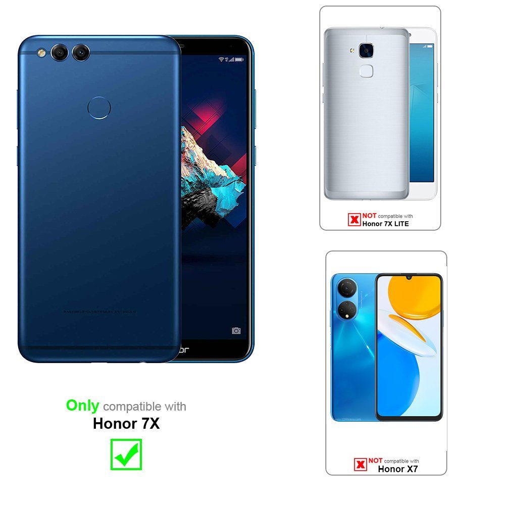 Cadorabo Handyhülle für Honor 7X Hülle Honor 7X, Schutzhülle Hülle mit Standfunktion, Magnetverschluss und Kartenfach