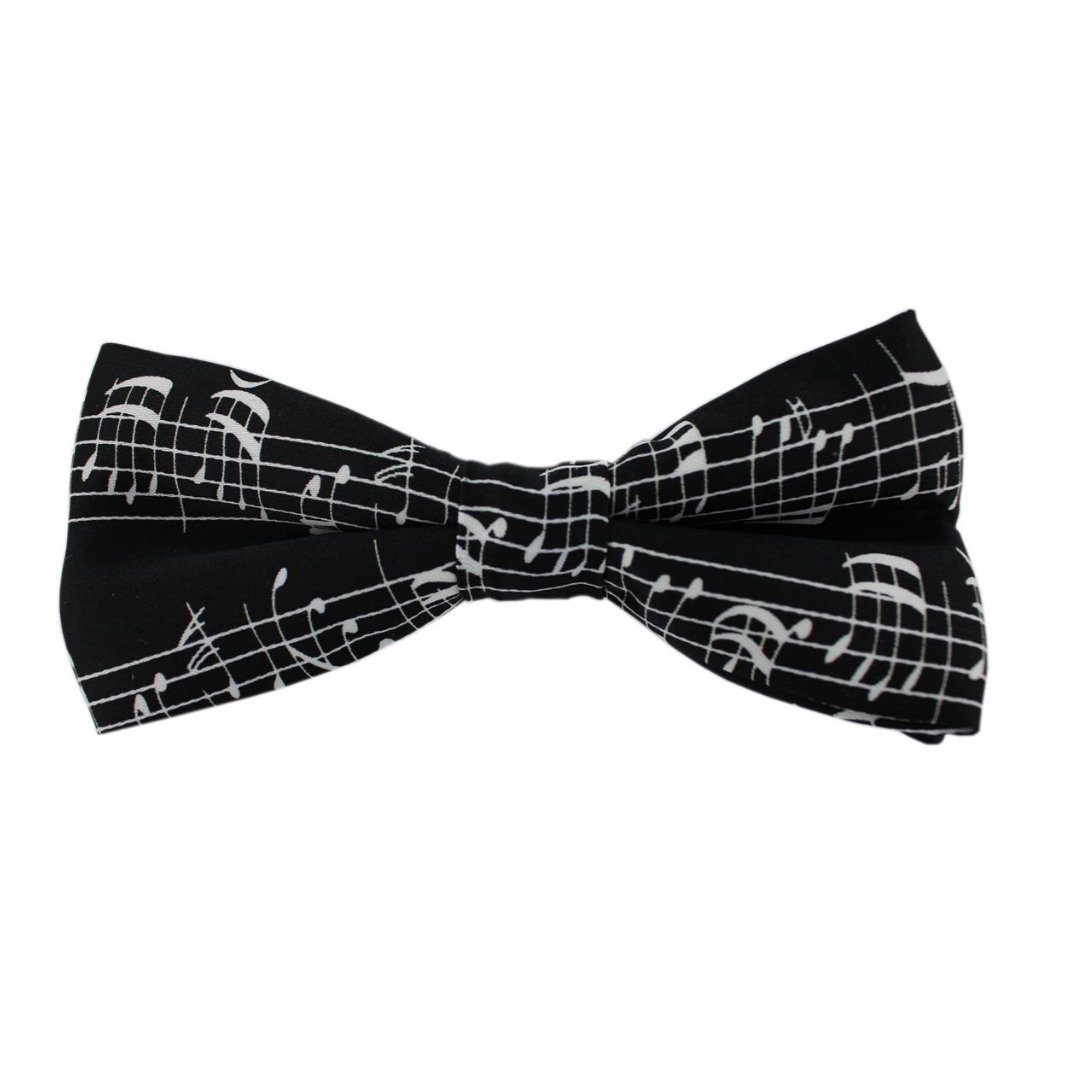 mugesh Krawatte Fliege Notenzeile (schwarz) für Musiker
