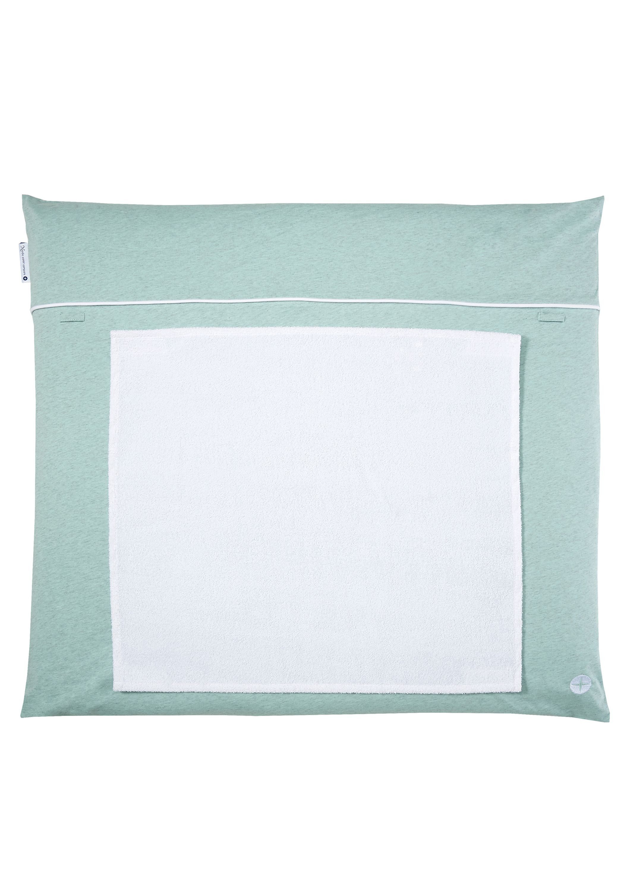 Nordic Coast Company Wickelauflage, Wickelauflage Mint [70x80 cm] 100% zertifizierte Baumwolle Wechselbares Handtuch Wickelunterlage Baby Wickeltischauflage