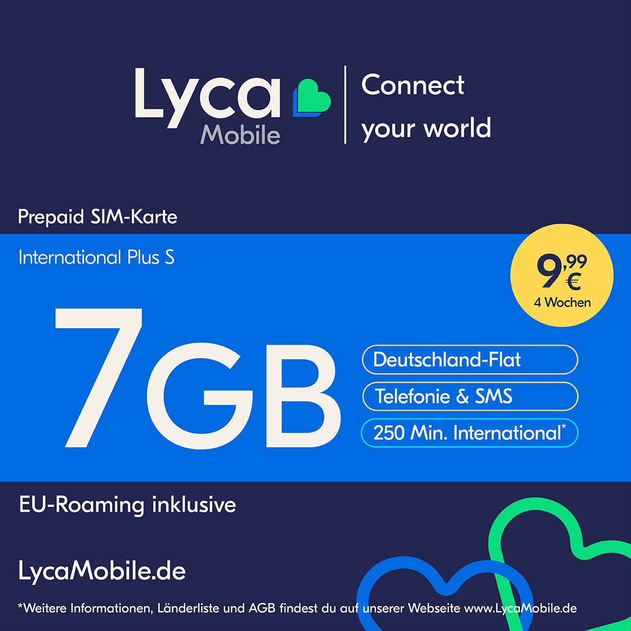 Lyca Mobile International Plus S Prepaid Smartphone Sim Karte ohne Vertrag Prepaidkarte