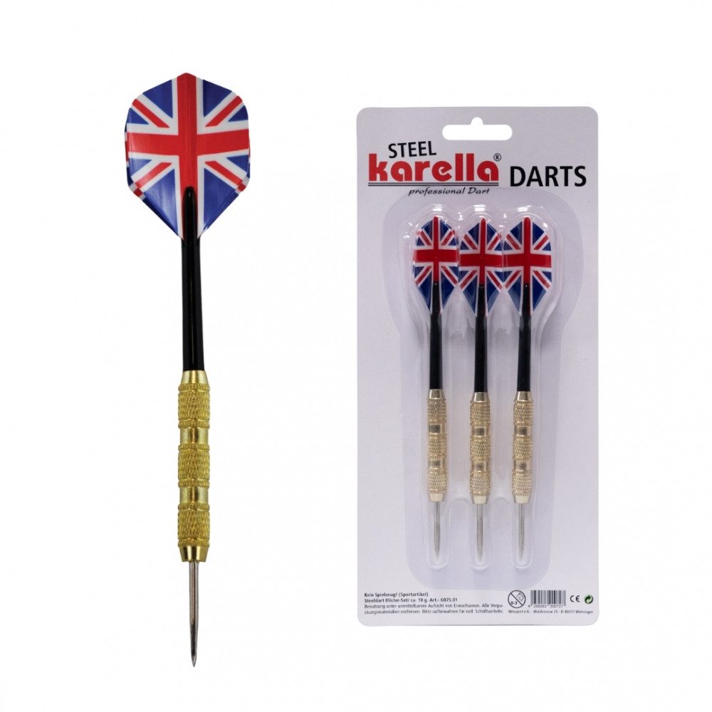 Dartpfeil Karella Steeldart Blister-Set 18 g für Einsteiger.
