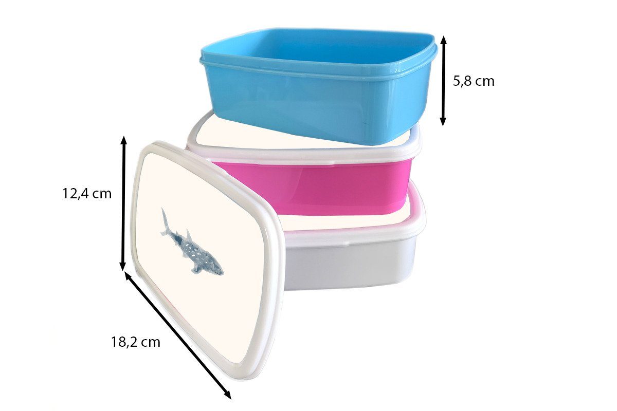 (2-tlg), Kinder, Fisch - Kunststoff rosa Snackbox, Lunchbox Kunststoff, Meer Aquarell, für Erwachsene, - Brotbox MuchoWow Brotdose Mädchen,