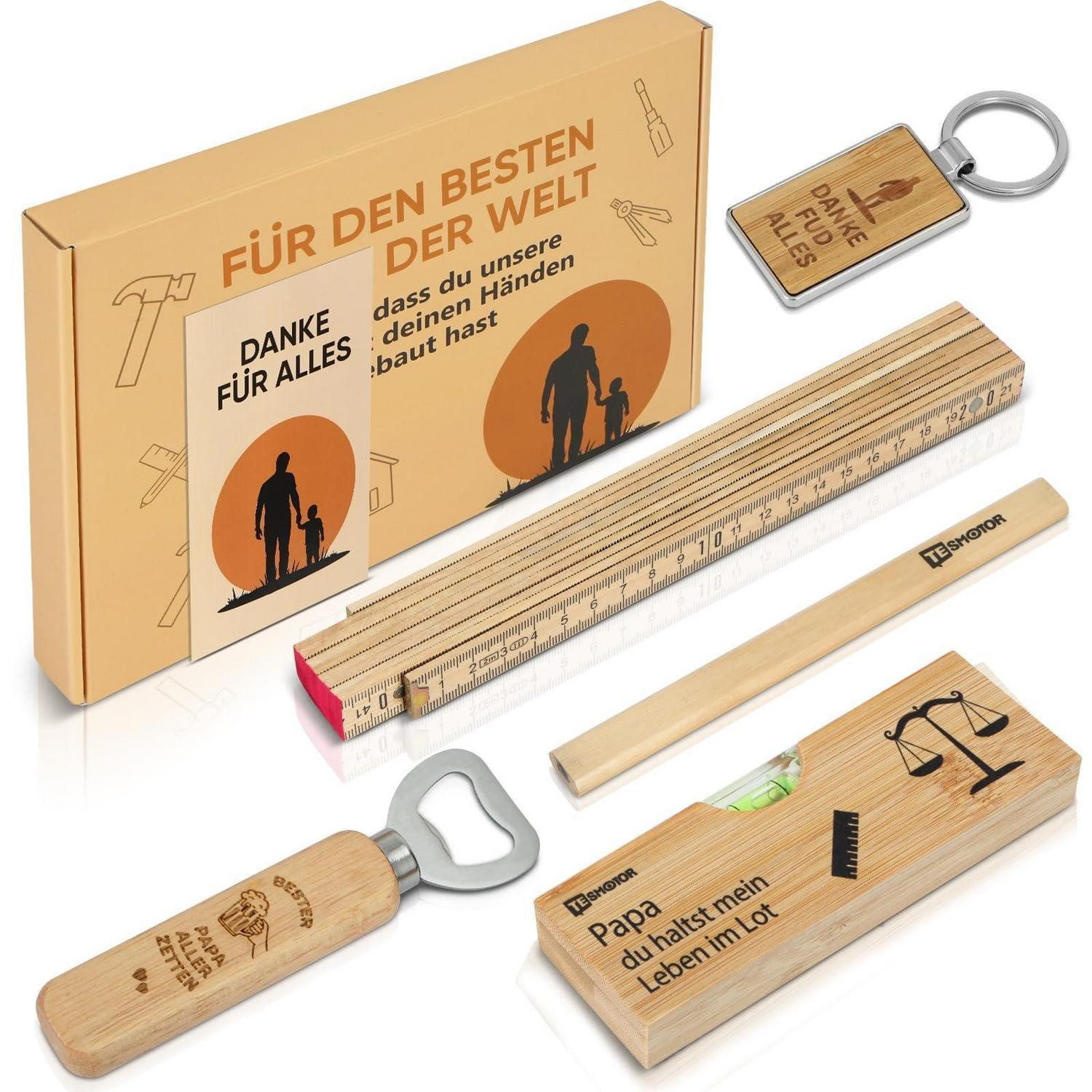 LuxusKollektion Werkzeugbox Werkzeugset Papa 6-teilig mit Grußkarte
