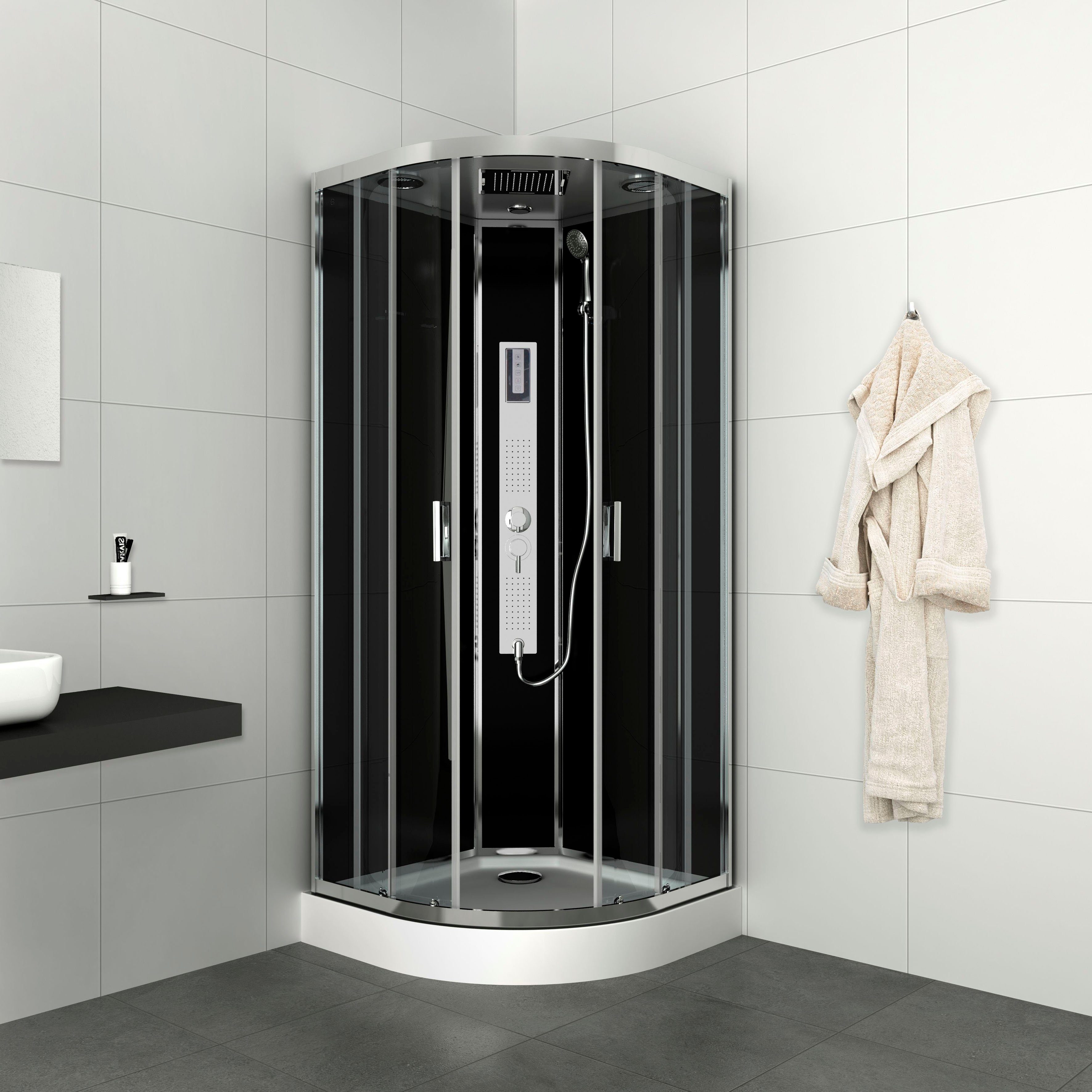 Sanotechnik Komplettdusche Trend 1, BxT: 90x90 cm, Sicherheitsglas, 1-tlg., mit Beleuchtung
