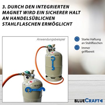BlueCraft Ersatzflasche 11 kg grau, Propan Gas-Flasche (Leer), Eigentumsflasche mit Gasregler-Schlüssel
