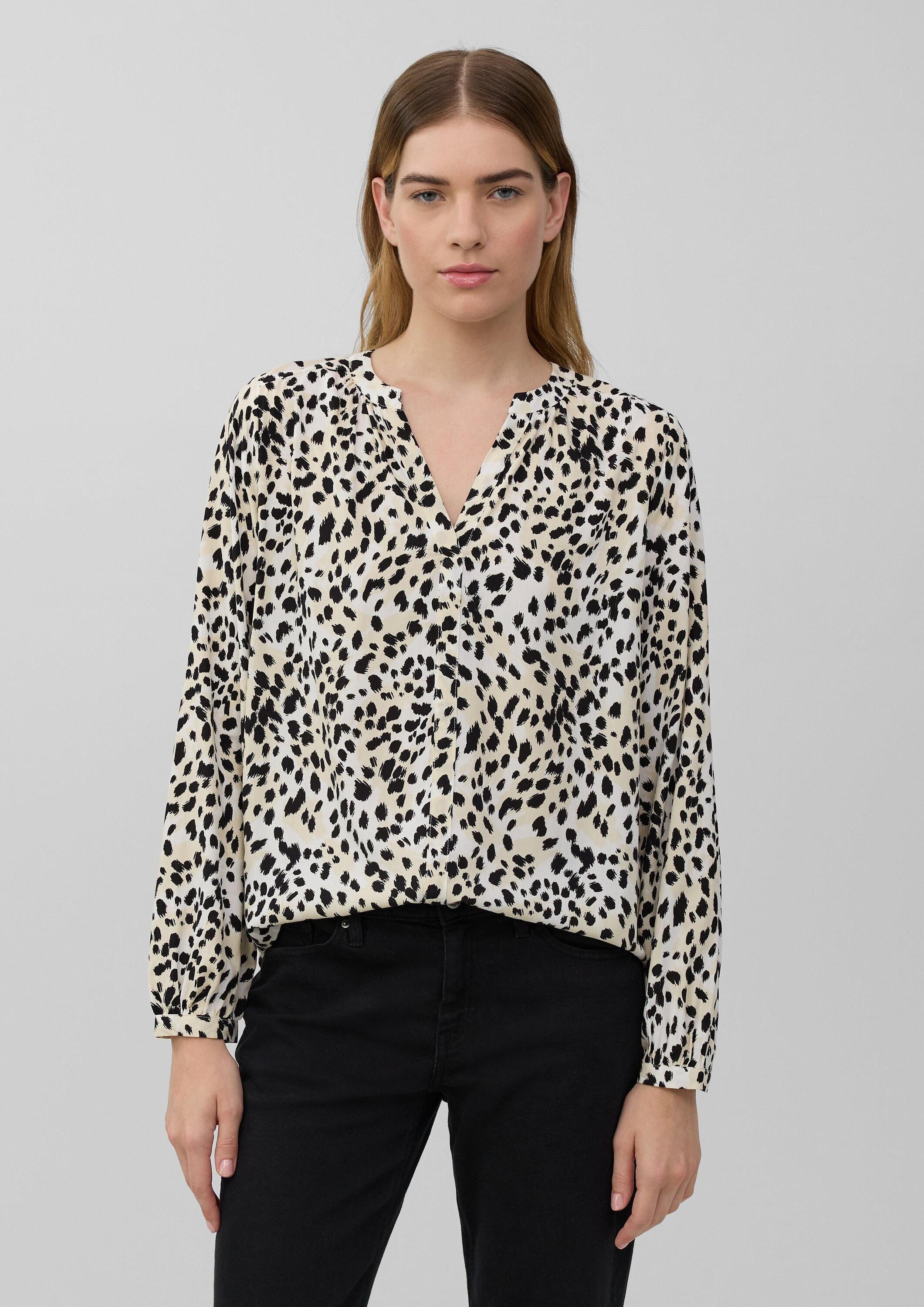 s.Oliver Langarmbluse Bluse Tunikabluse aus Viskosemix mit All-over-Print günstig online kaufen