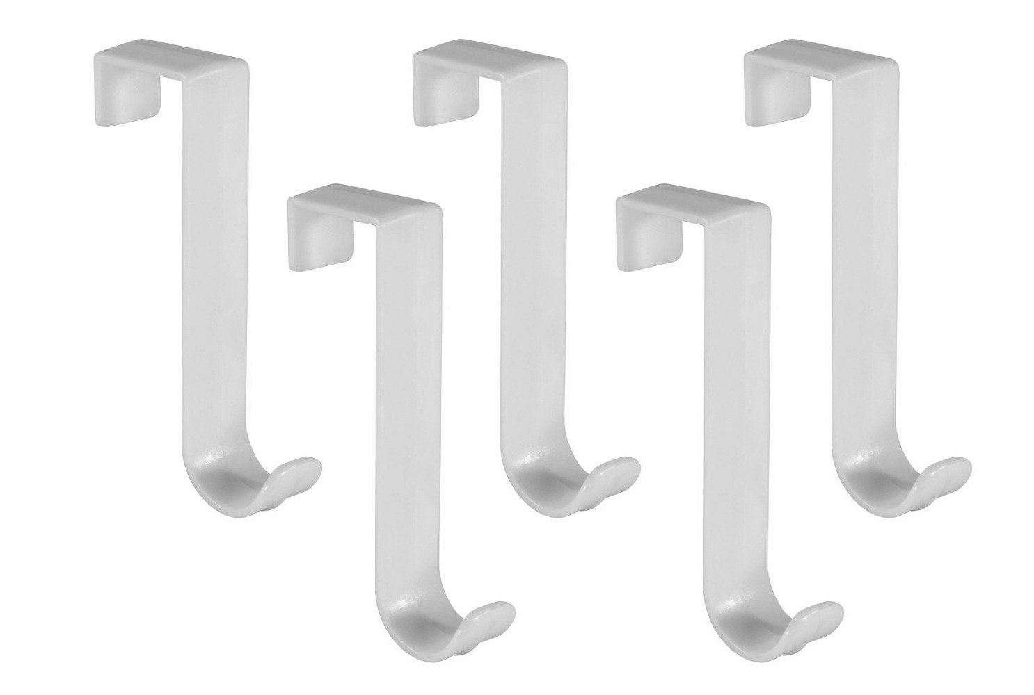 WENKO Garderobenhaken WENKO, Türgarderobenhaken Weiß - 5er Set, Kunststoff, Weiß