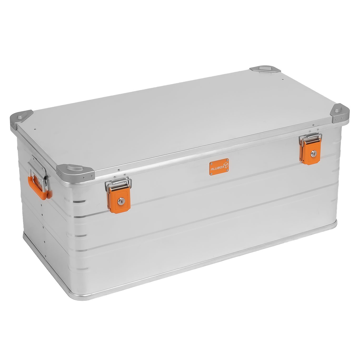 ALUBOX Aufbewahrungsbox Transportbox Alukiste inklusive Schlösser (stapelbar mit der 67 Liter Kiste), abschließbar - robuste Druckgussstapelecken - spritzwassergeschützt