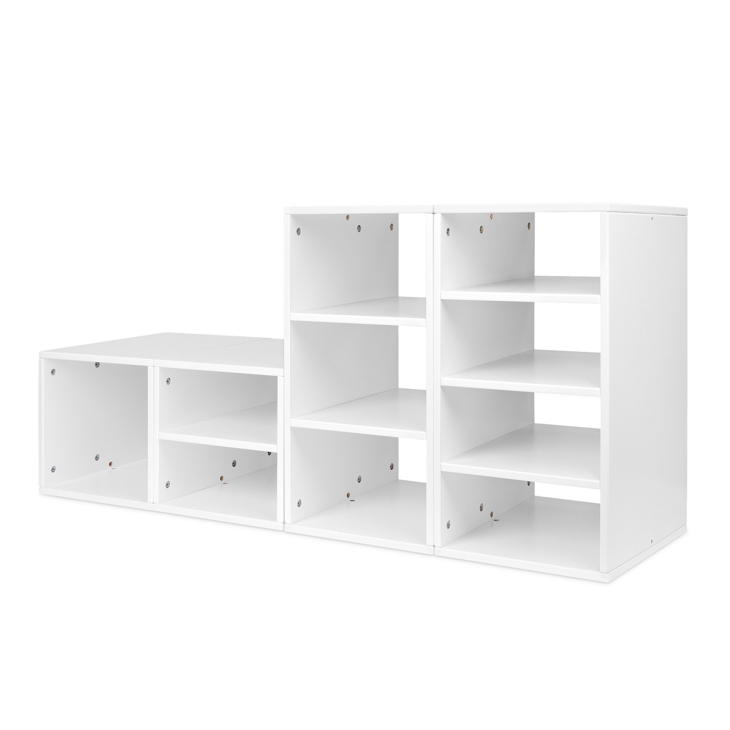 Ehrenkind Kinderregal Aufbewahrungssystem, Regalsystem modular, Groß 63 cm − 3 Fächer Weiß Ohne Boxen, Offener Stauraum für selbstständiges Aufräumen