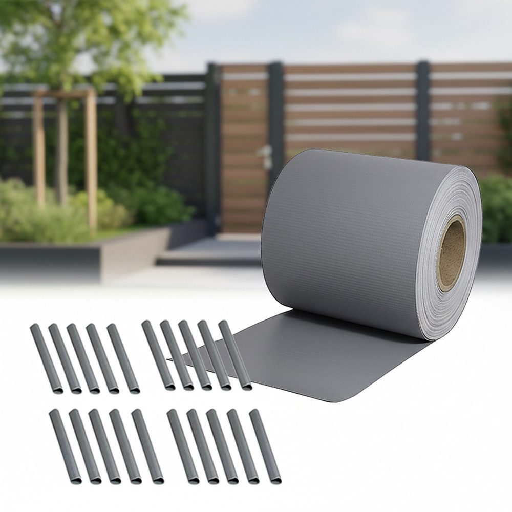 Mucola Doppelstabmattenzaun Sichtschutz 35 oder 65 Meter Grau Grün Doppelstabmatten Terrasse, (Stück, 1-St., Sichtschutz), Blickdichte Qualität