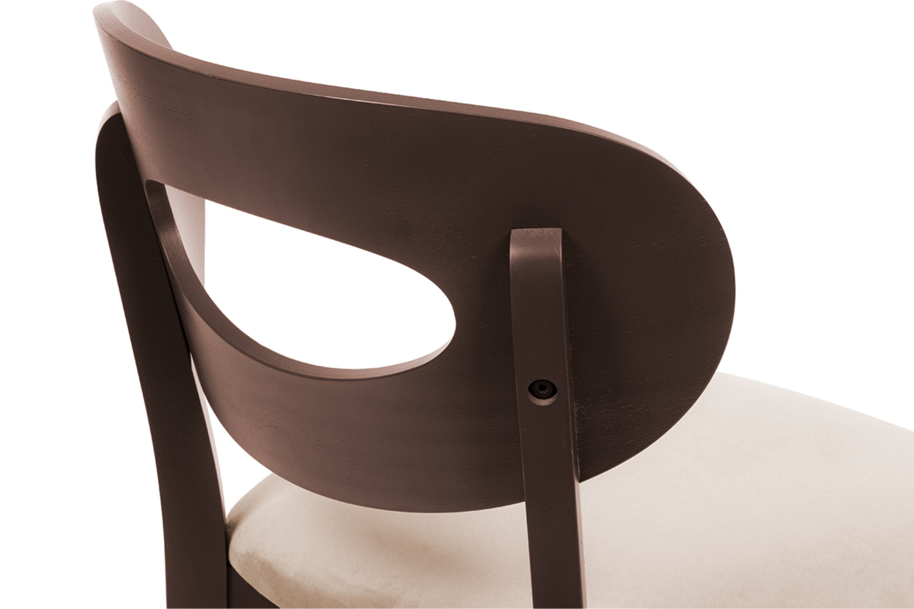4-Fußstuhl Holzstühle Polsterstühle beige beige Esstischstuhl TANER | mahagoni / (Esszimmerstühl, Konsimo St) 2