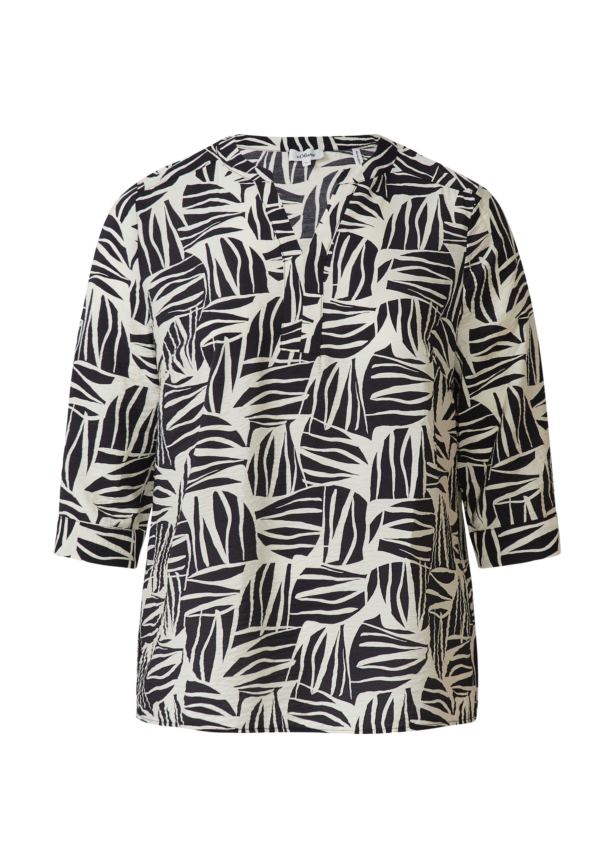 s.Oliver Kurzarmbluse Bluse Bluse aus strukturiertem Viskosemix mit All-ove günstig online kaufen